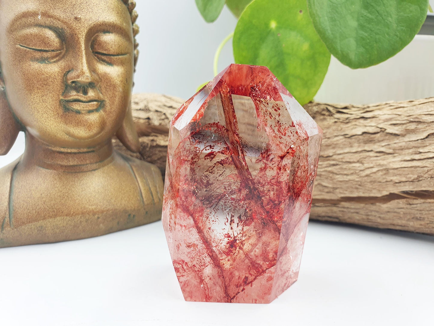 Madagascan Fire Quartz Freeform with rainbows