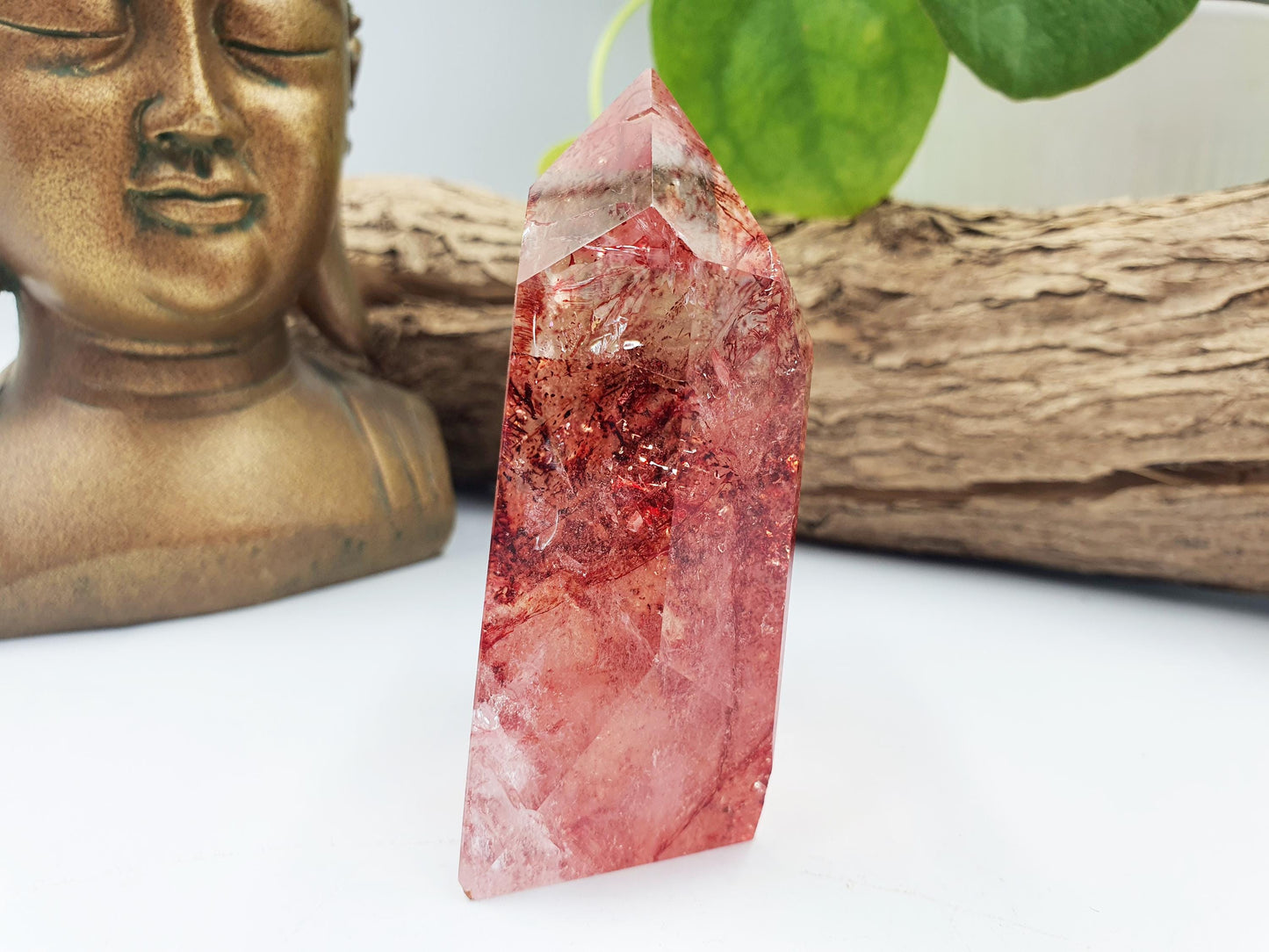 Madagascan Fire Quartz Freeform with rainbows
