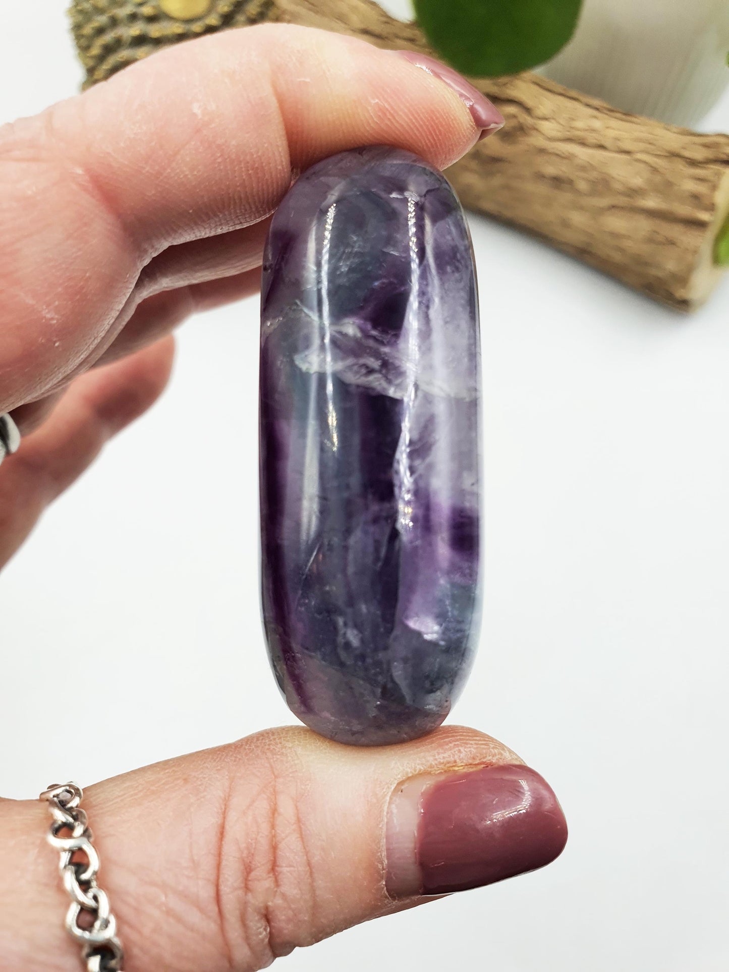 Flashy Fluorite Palm with rainbows