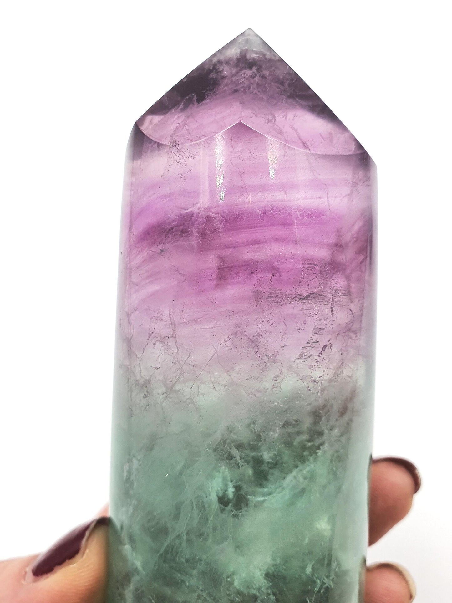 Large Watermelon Fluorite Tower