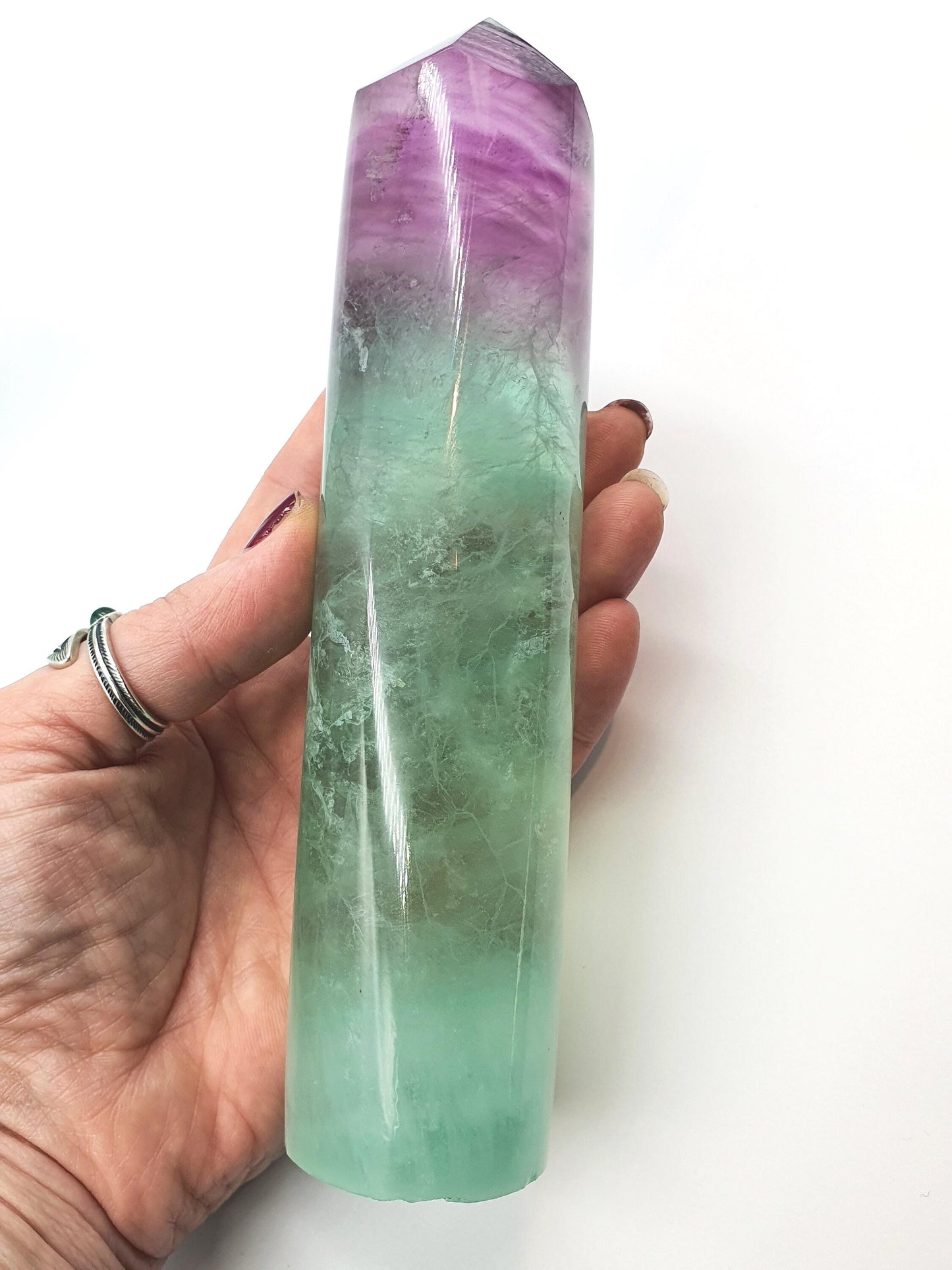 Large Watermelon Fluorite Tower