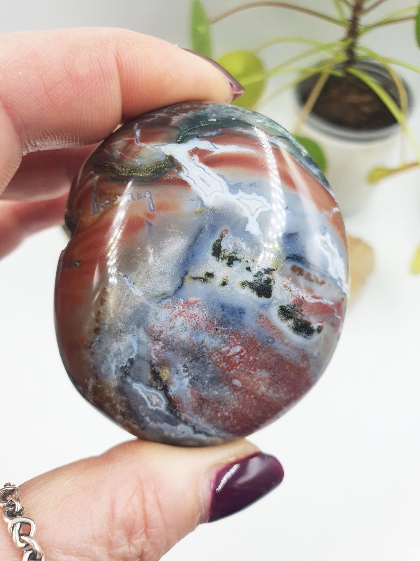 Large Round Ocean Jasper Palm