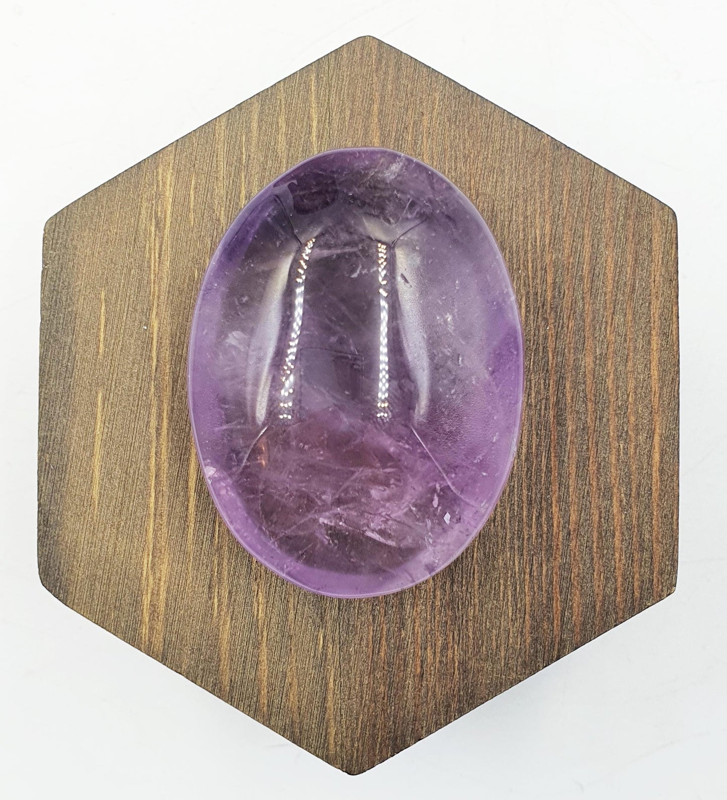 Sparkly Light Amethyst Palm with rainbow flashes
