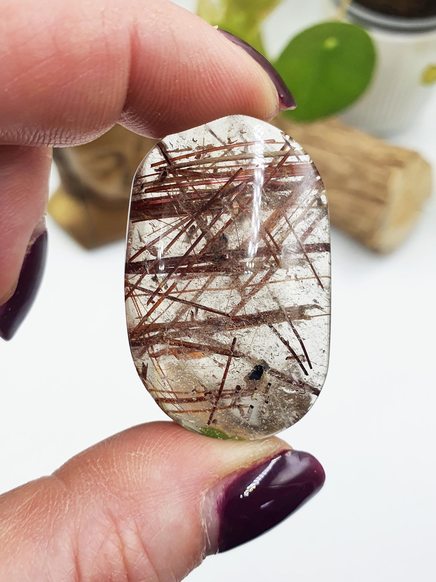 High Quality Little Rutilated Quartz Palmstone
