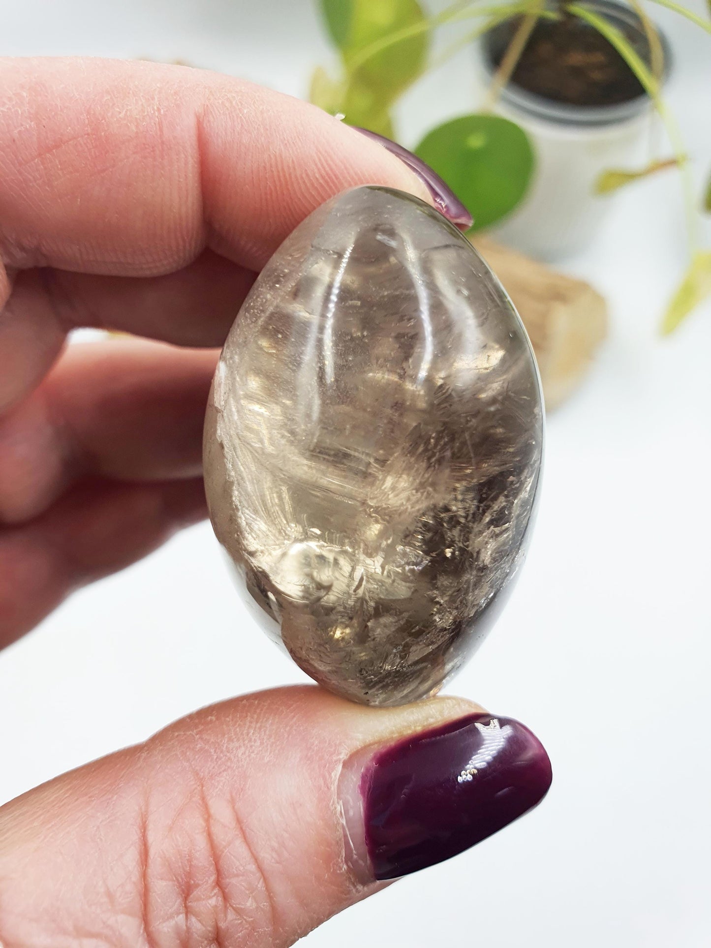 Smoky Quartz Palm with rainbow