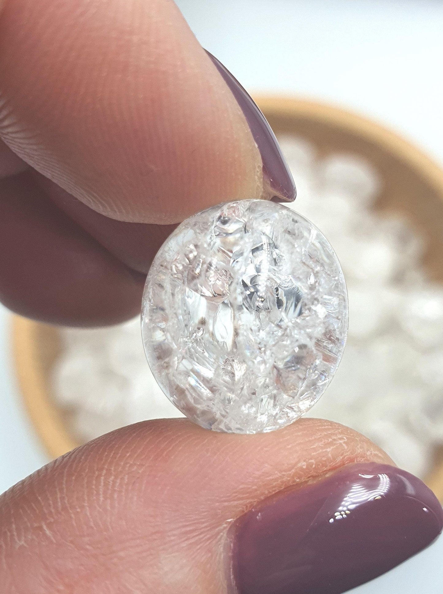 5x Clear Quartz Crackle Tumbles
