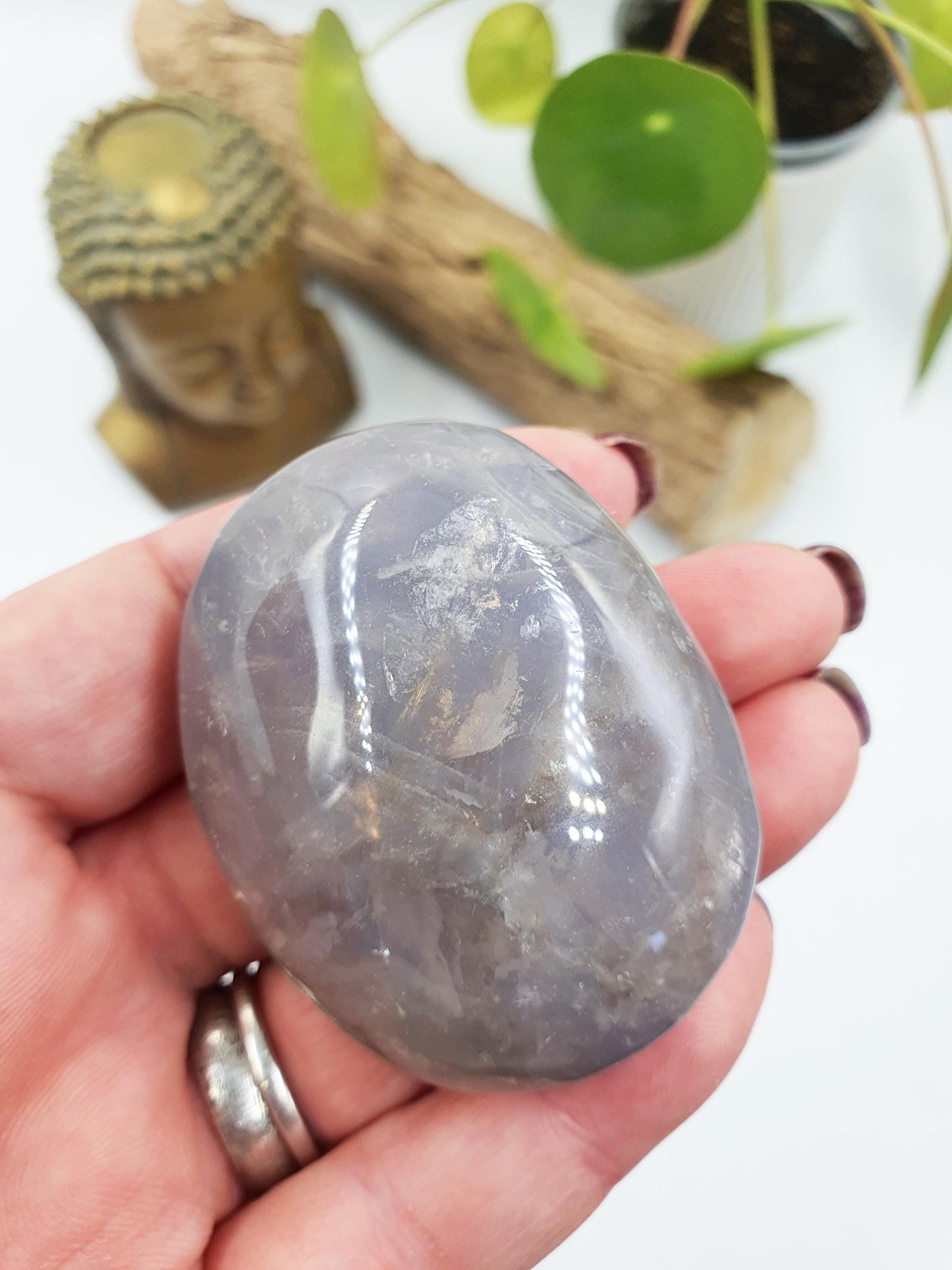 Blue Rose Quartz Palm