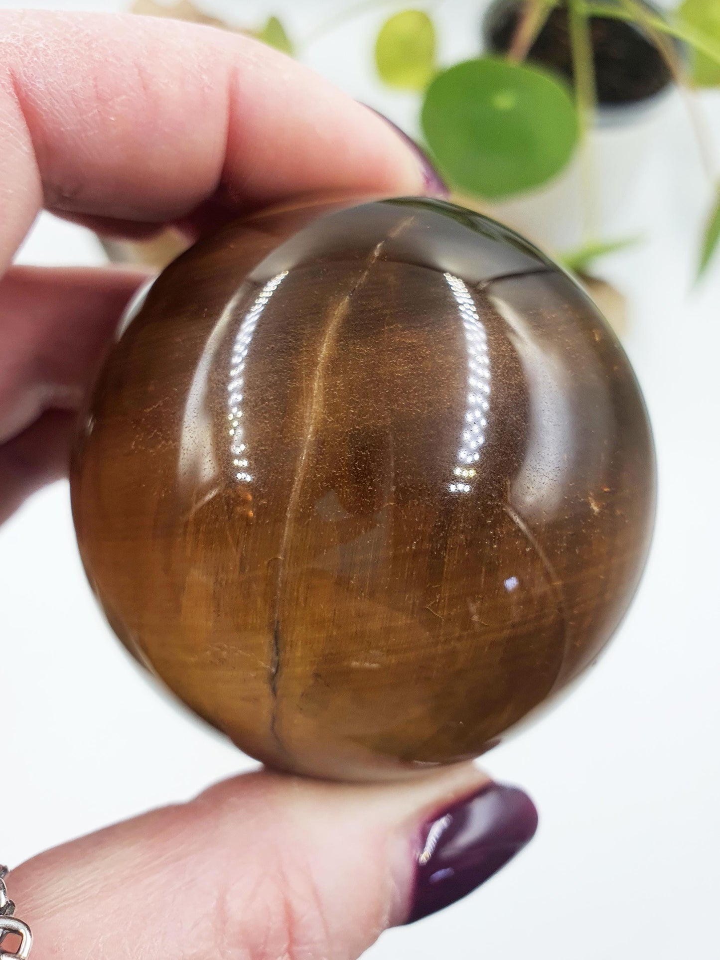 Flashy Yellow Tigers Eye Sphere