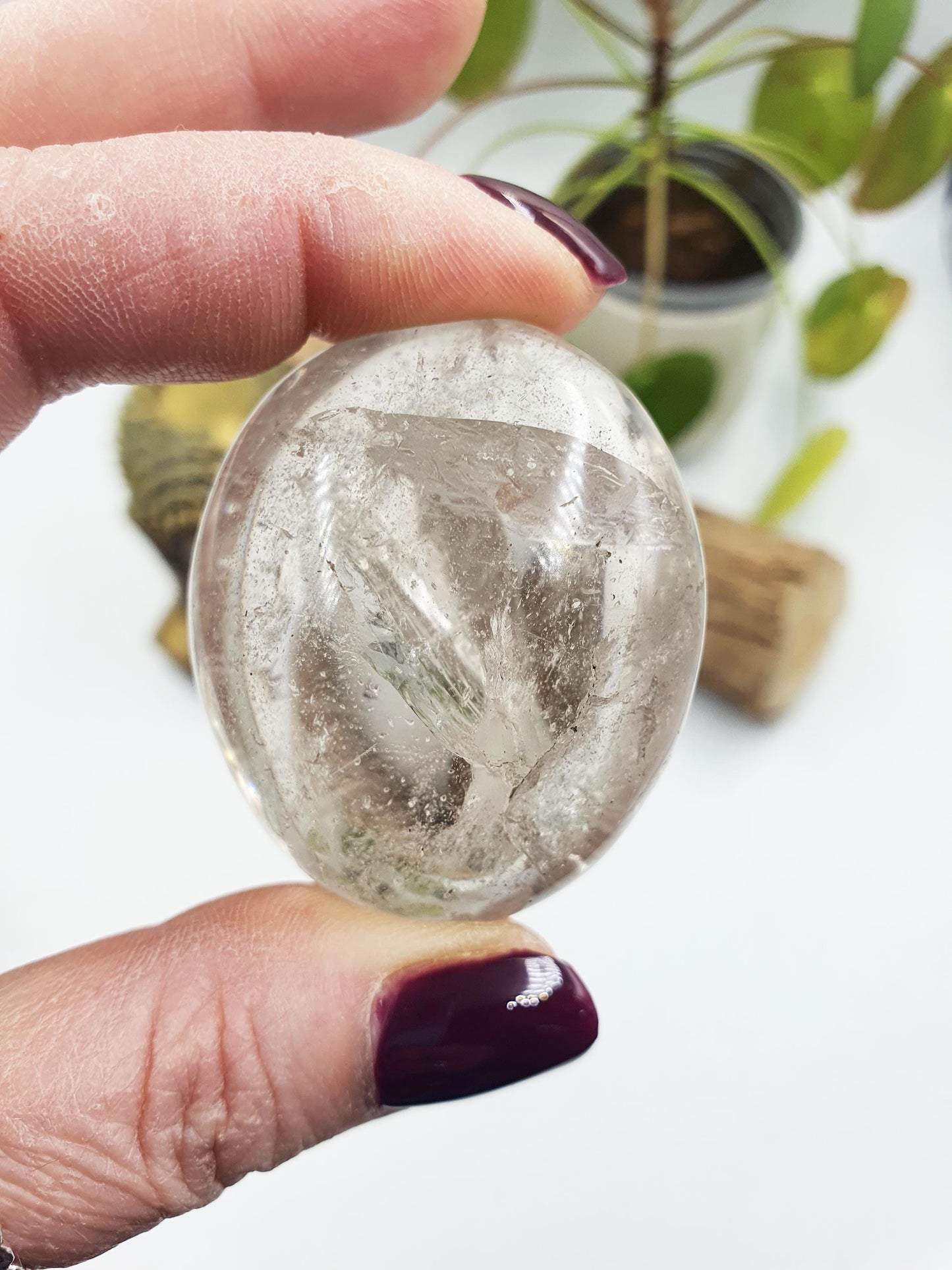 Clear Quartz Palm with Rainbows