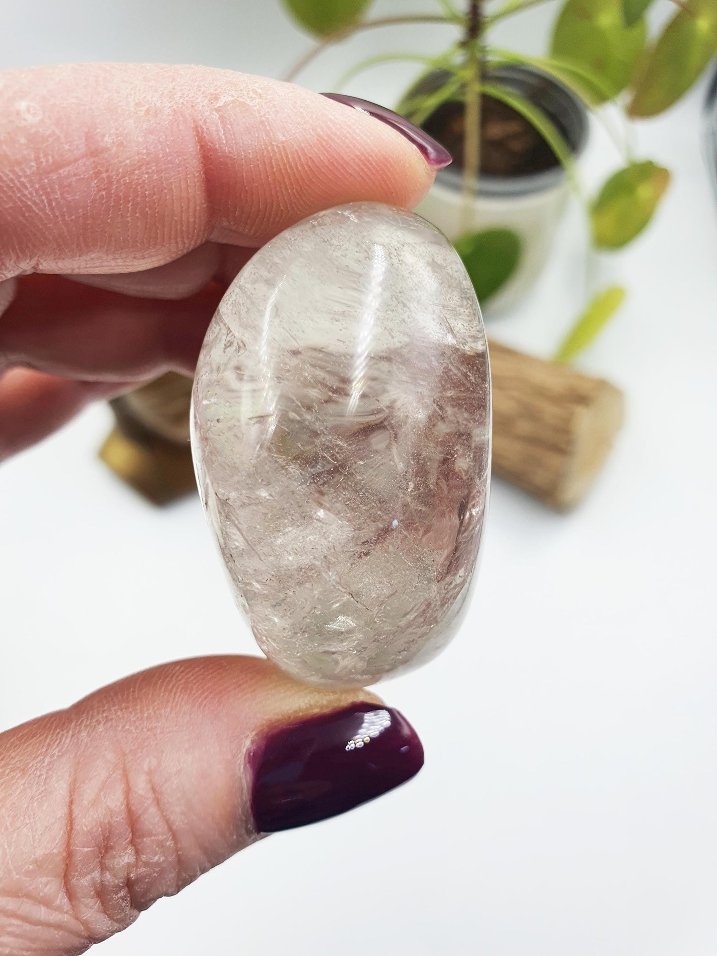 Clear Quartz Palm with Rainbows