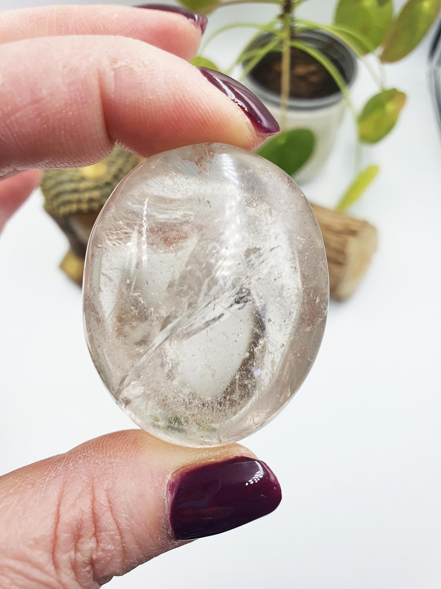 Clear Quartz Palm with Rainbows