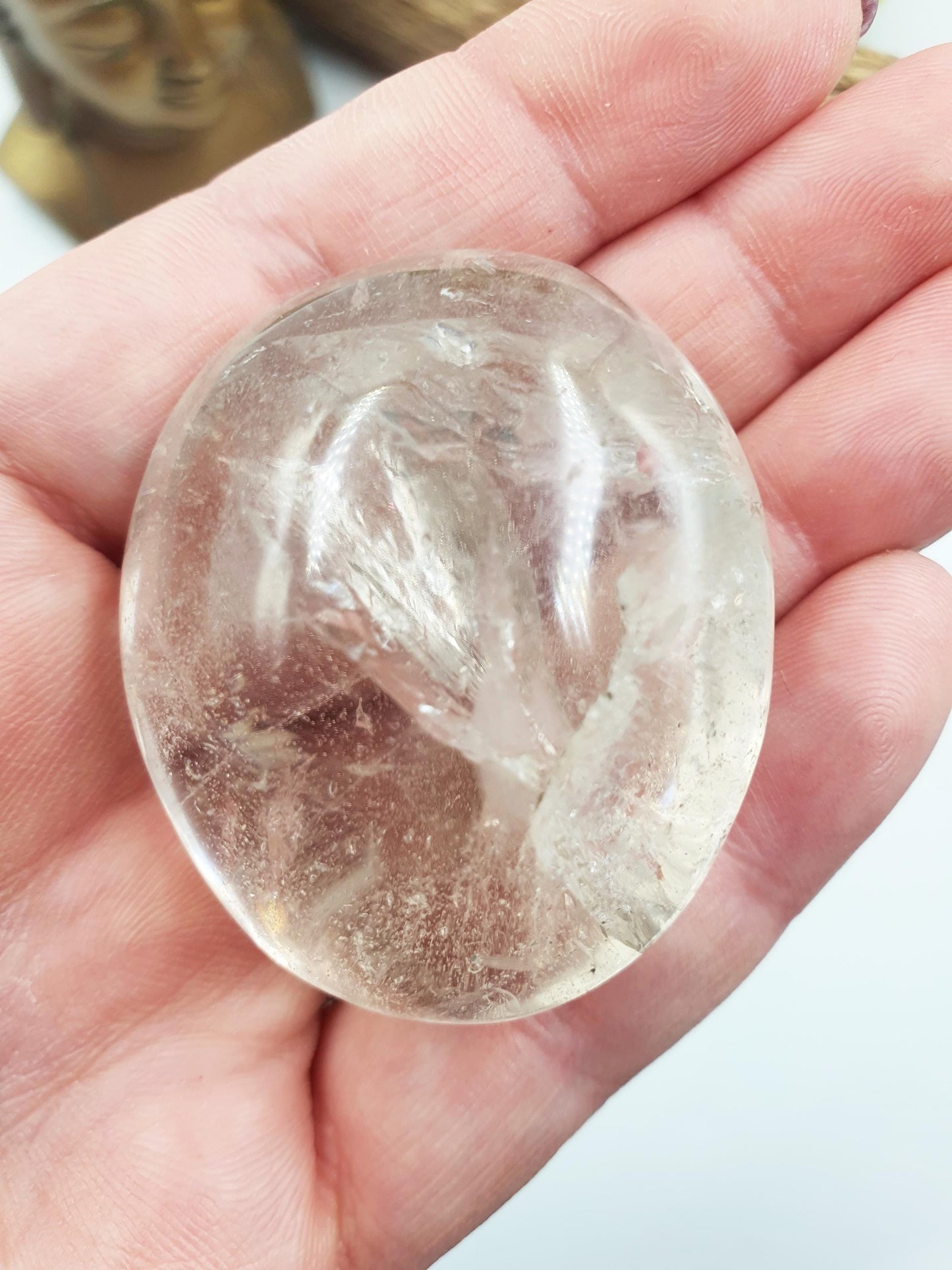 Clear Quartz Palm with Rainbows