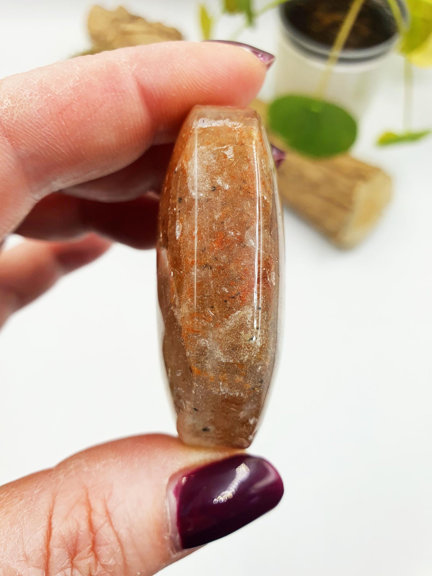 High Grade Sparkly Thousand Layer Palm with rainbow - Thoudand Layer (Lodolite) Palm Stone