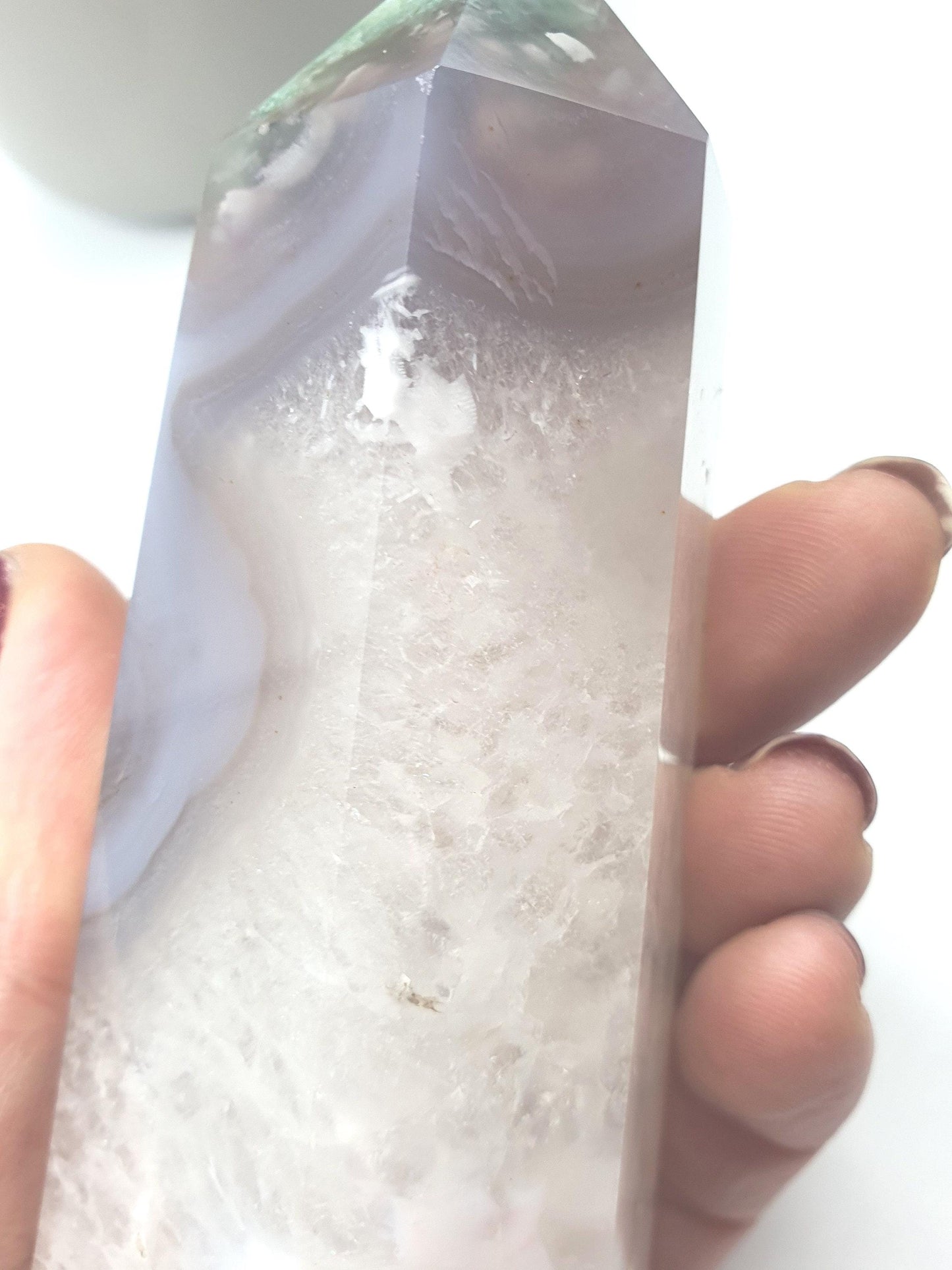 Rare Green Sakura Agate Tower