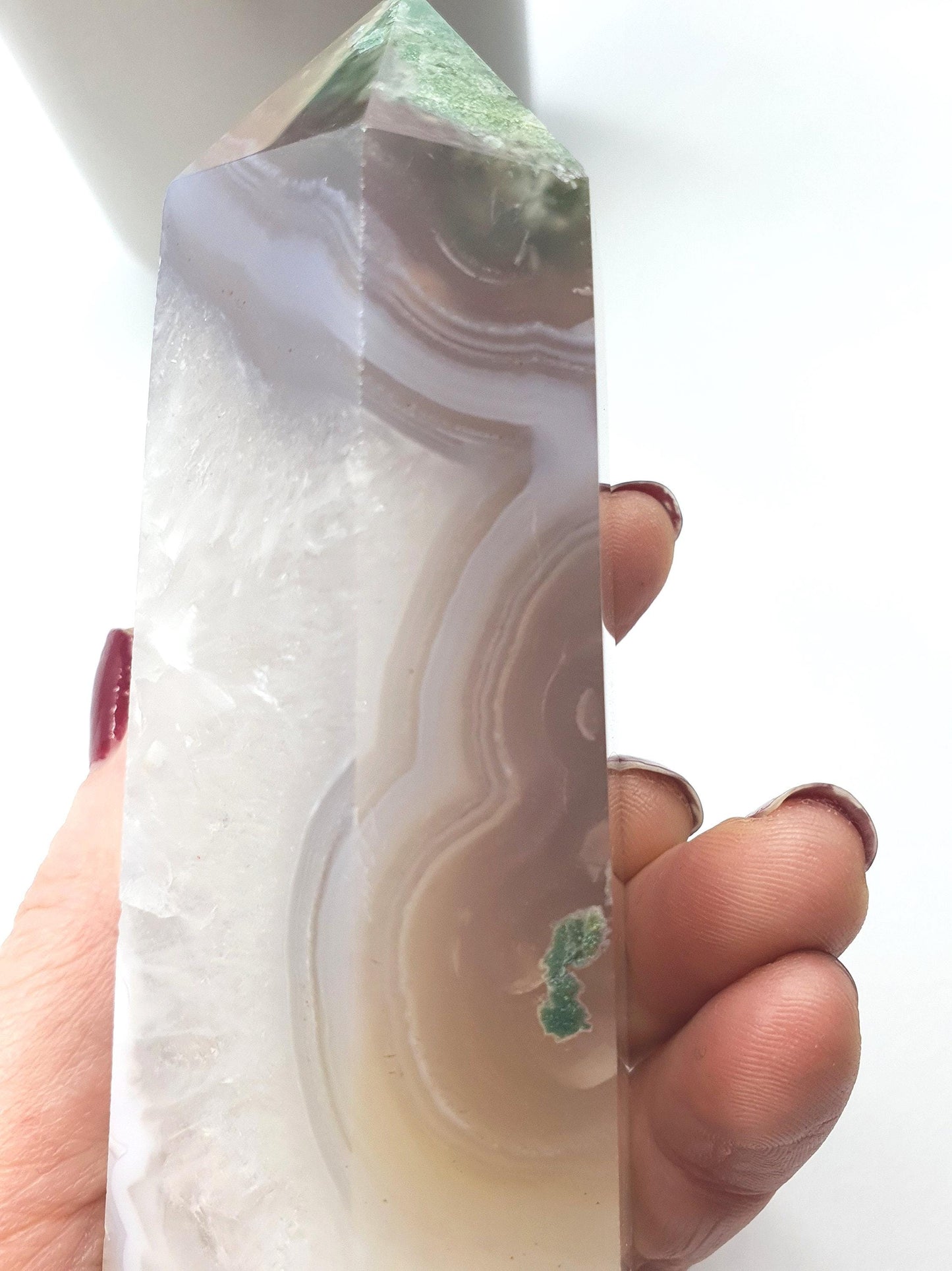 Rare Green Sakura Agate Tower