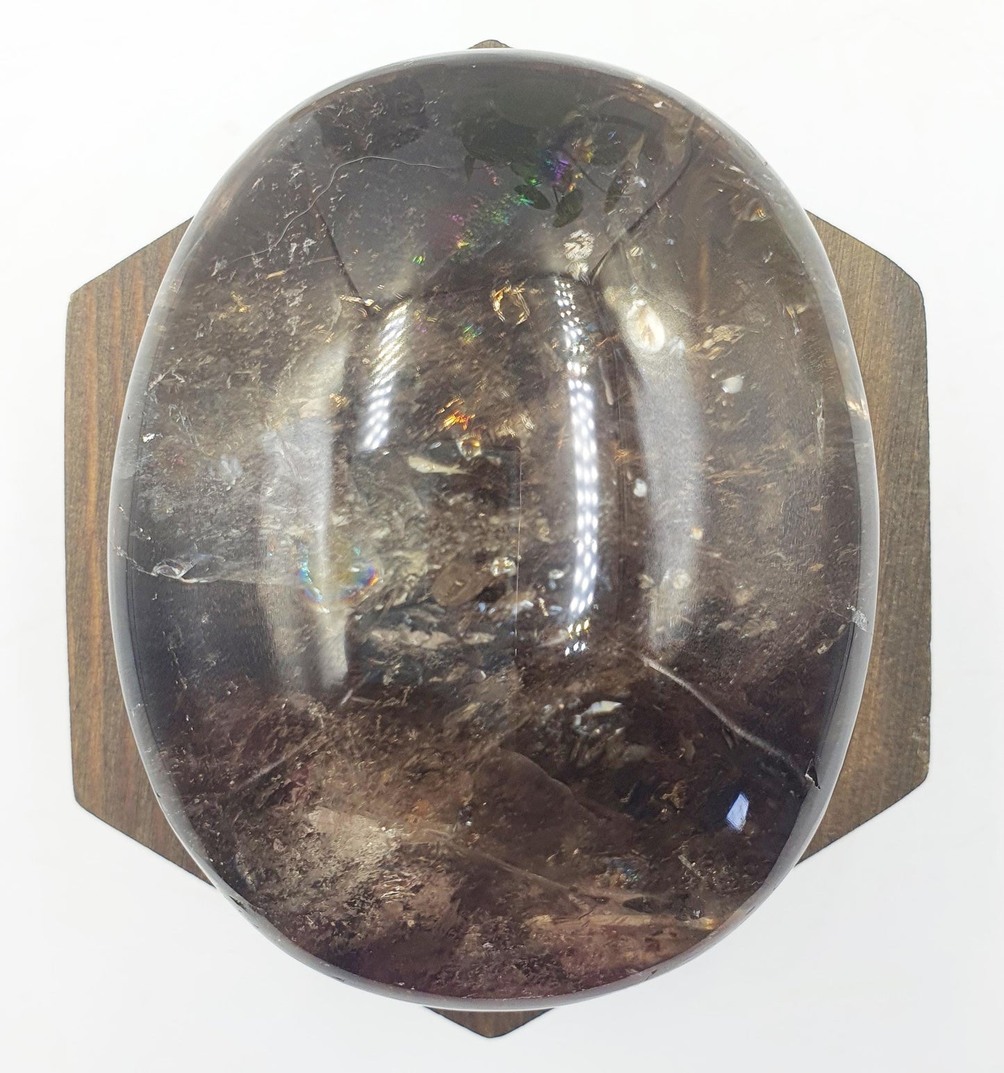 Stunning High Grade Smoky Quartz Palm full of rainbows / Smoky Quartz Palm Stone / Meditation Palm / Reiki Crystal Palm - 260g
