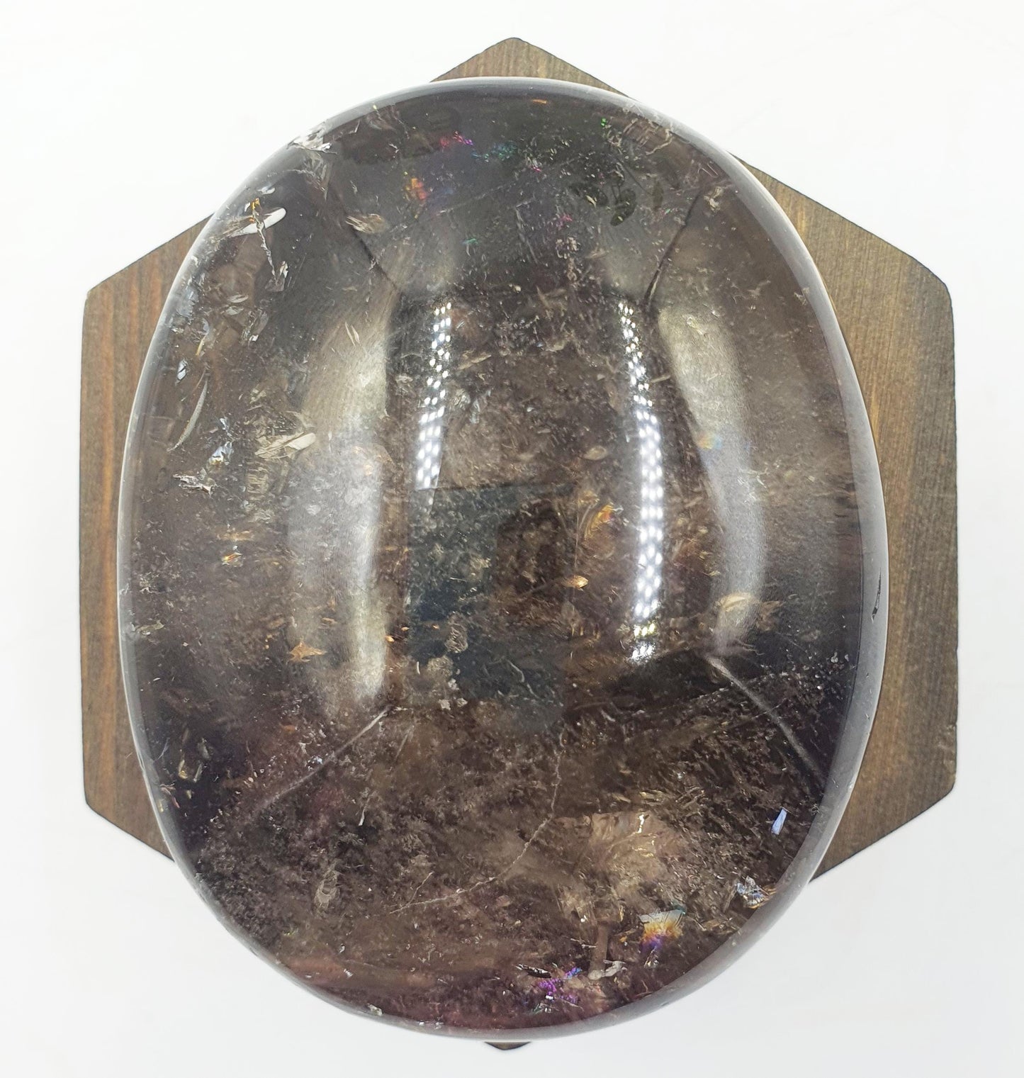 Stunning High Grade Smoky Quartz Palm full of rainbows / Smoky Quartz Palm Stone / Meditation Palm / Reiki Crystal Palm - 260g