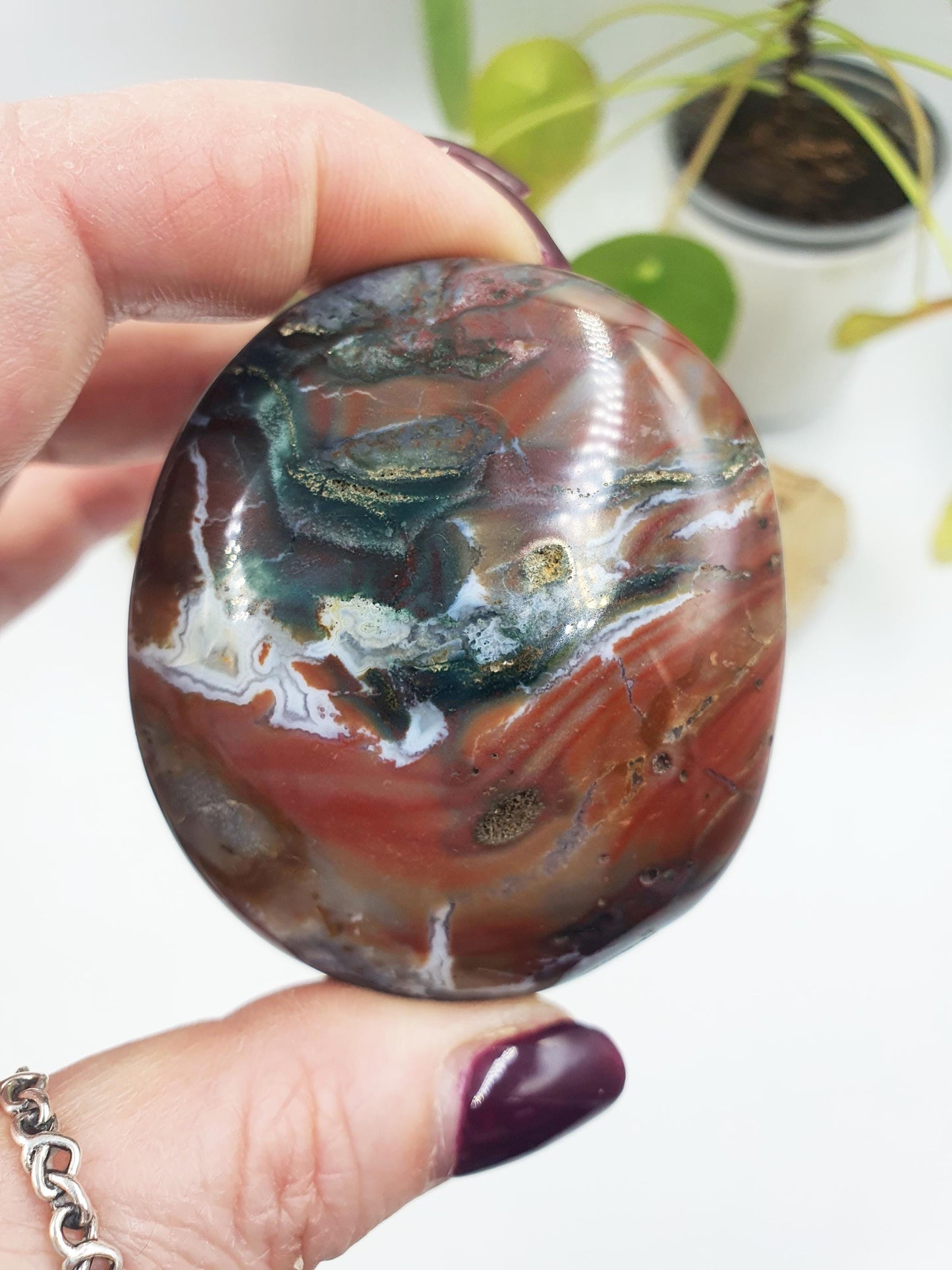 Large Round Ocean Jasper Palm