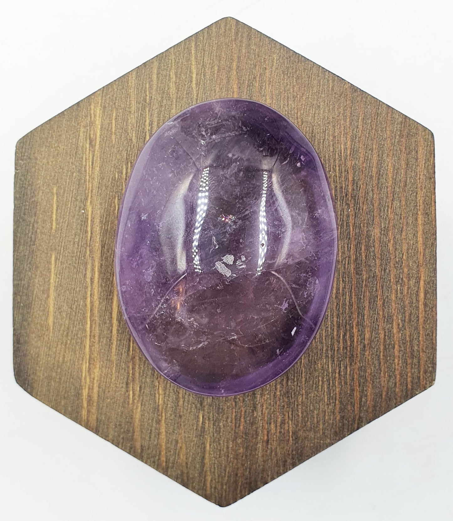 Sparkly Light Amethyst Palm with rainbow flashes