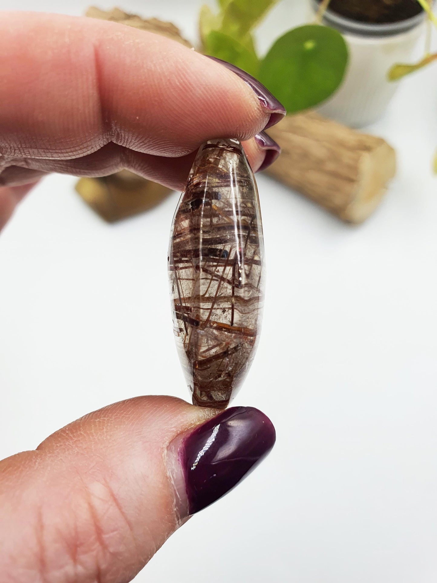 High Quality Little Rutilated Quartz Palmstone