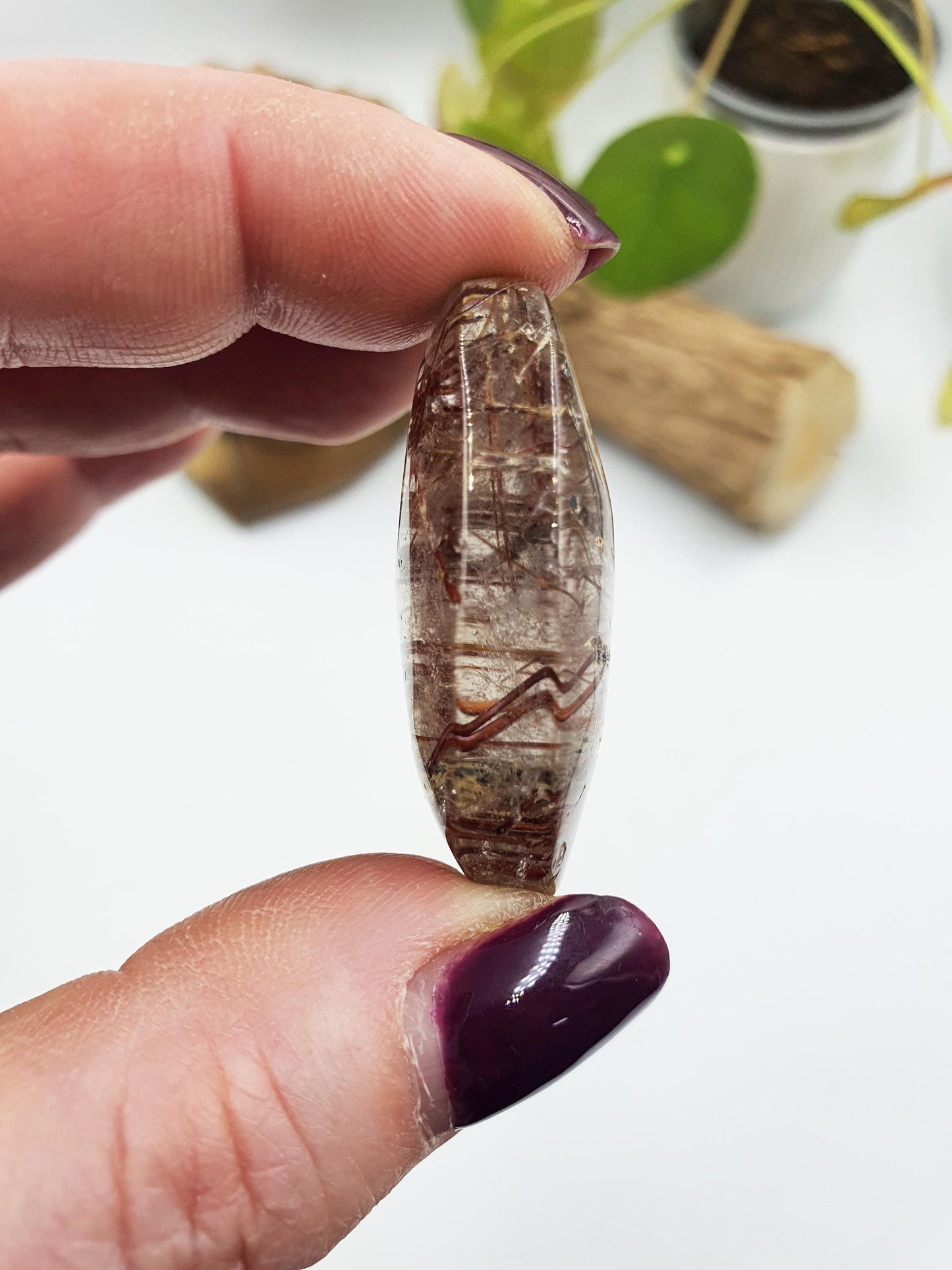 High Quality Little Rutilated Quartz Palmstone