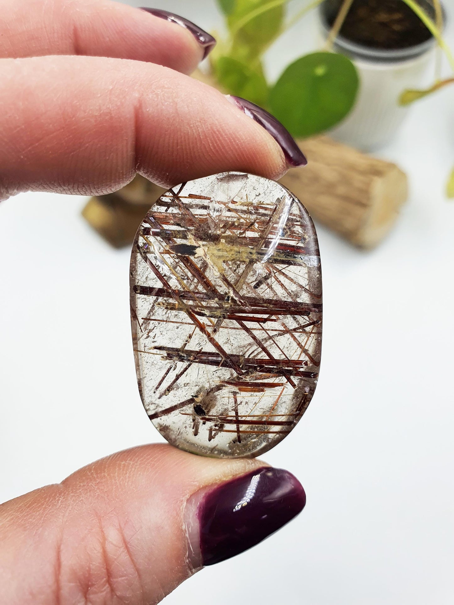 High Quality Little Rutilated Quartz Palmstone