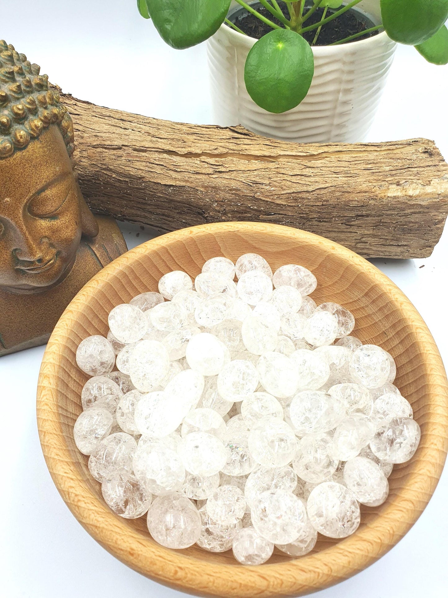5x Clear Quartz Crackle Tumbles