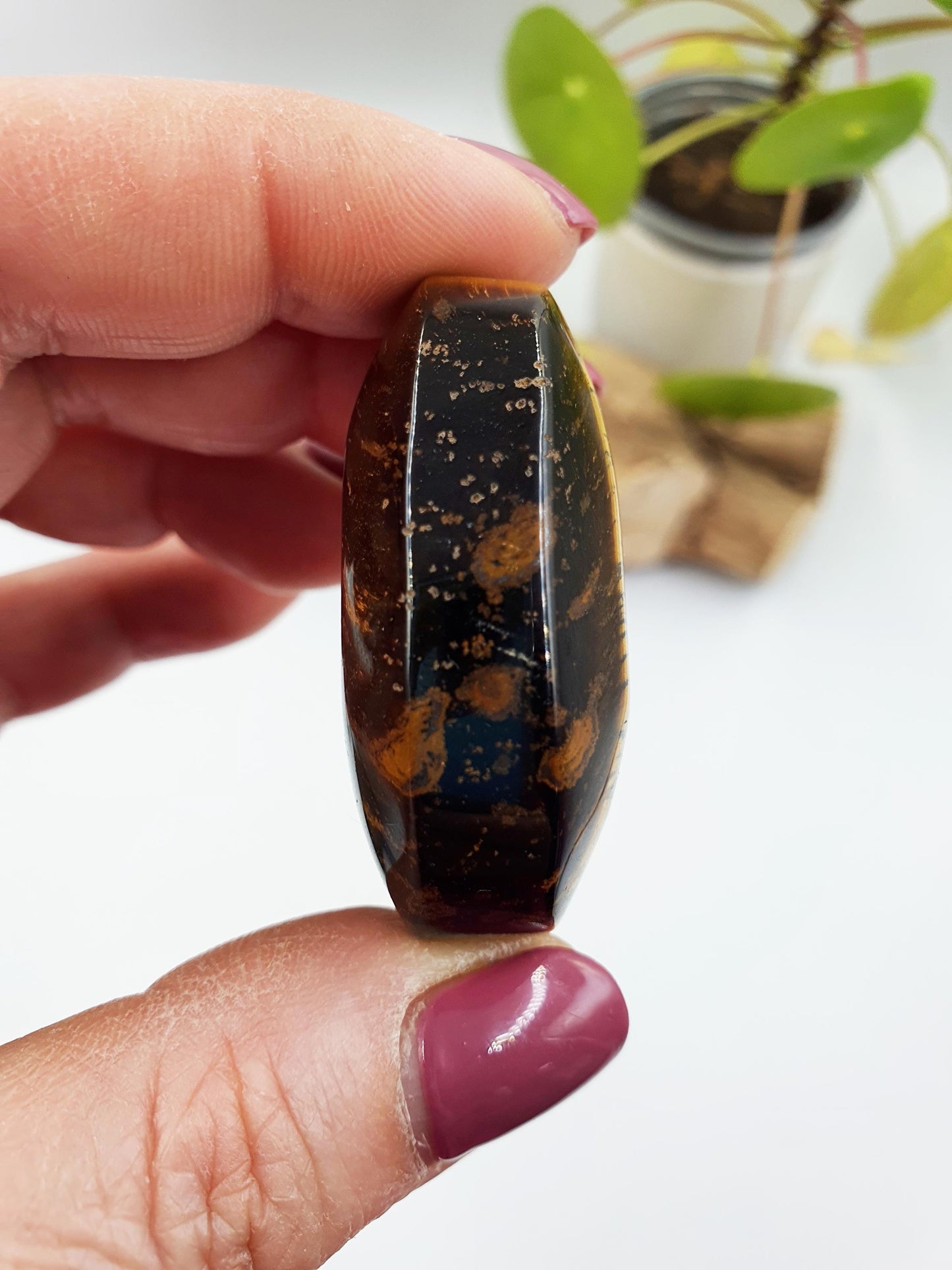 Flashy Yellow Tigers Eye Palm / Tiger's Eye Palm Stone / Pocket Crystal / Meditation Palm / Reiki Crystal Palm - 45g