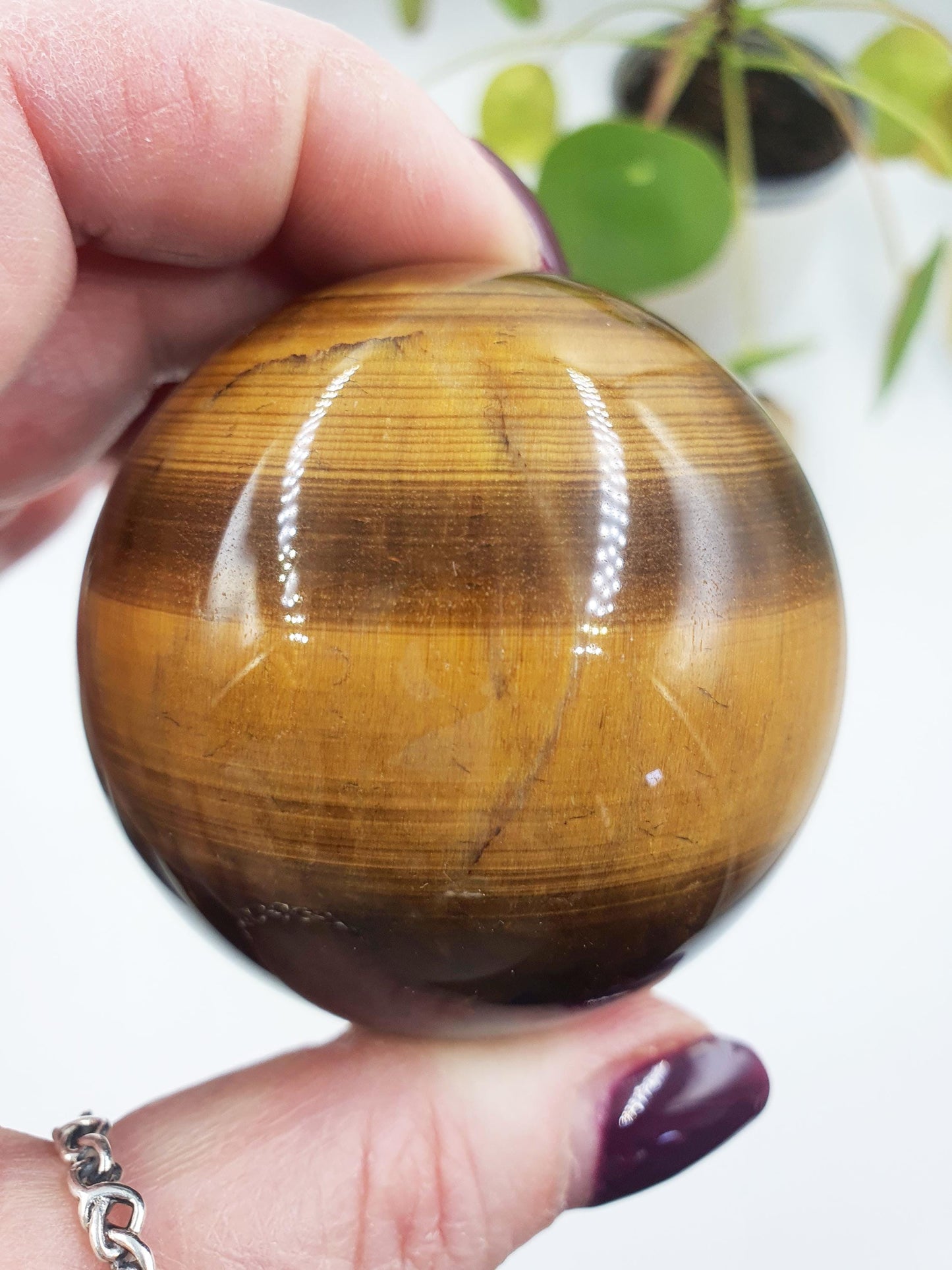 Flashy Yellow Tigers Eye Sphere