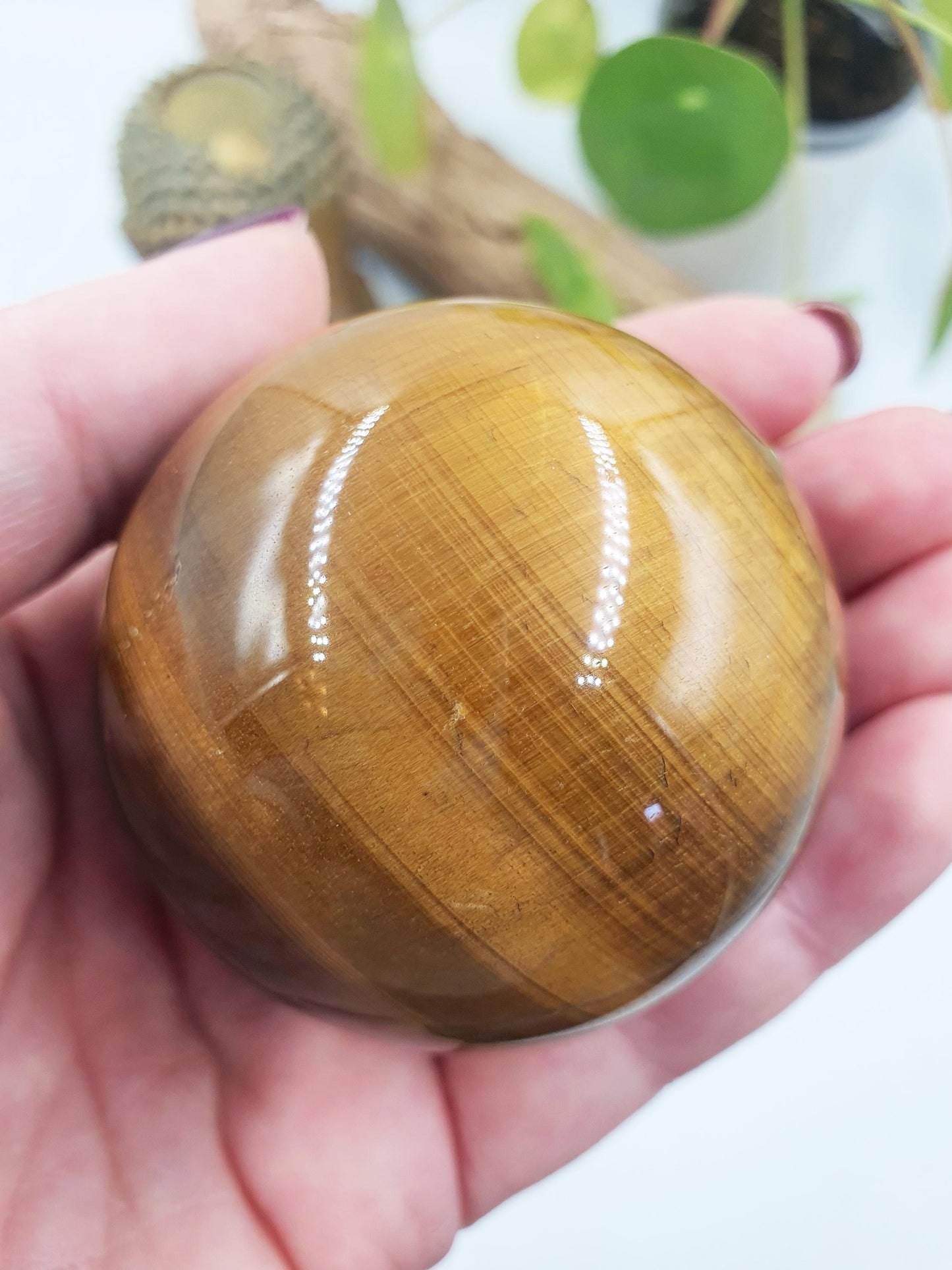 Flashy Yellow Tigers Eye Sphere