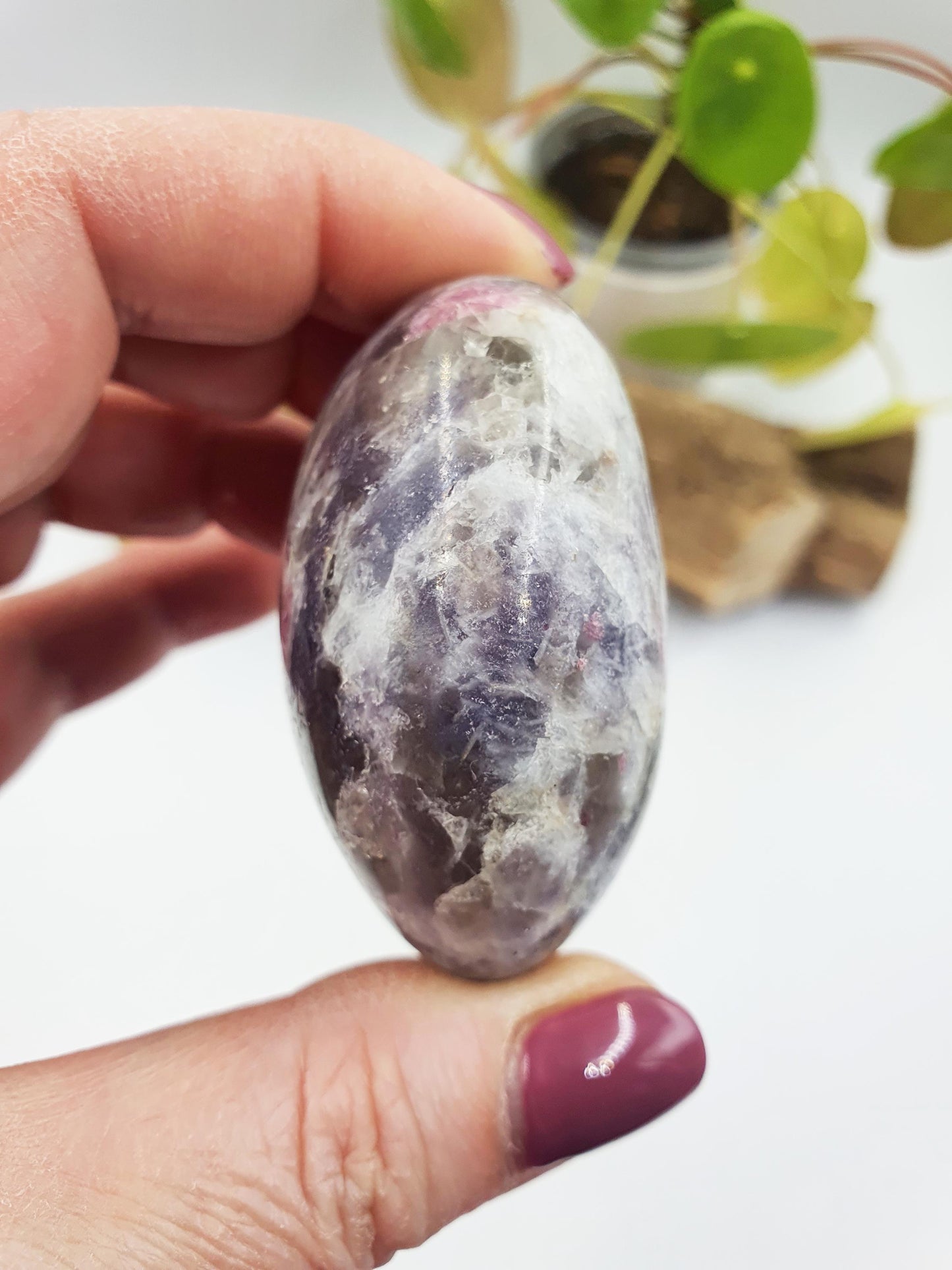 Large Unicorn Stone Palm / Unicorn Palm Stone / Pegmatite Palm / Pocket Crystal / Meditation Palm / Reiki Crystal Palm - 110g