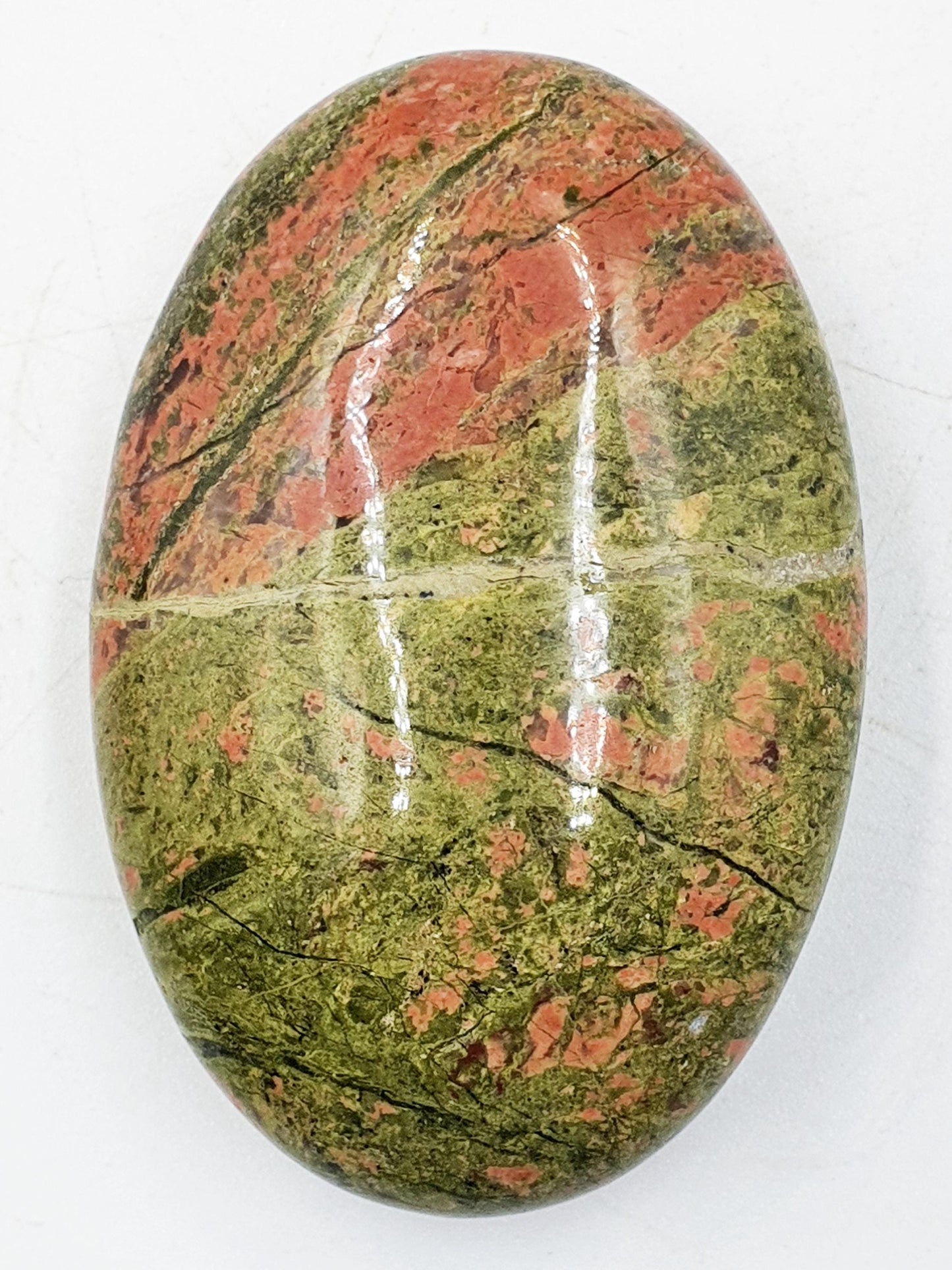 Unakite Palm / Unakite Palm Stone / Pocket Stone / Meditation Palm / Reiki Crystal Palm - 85g