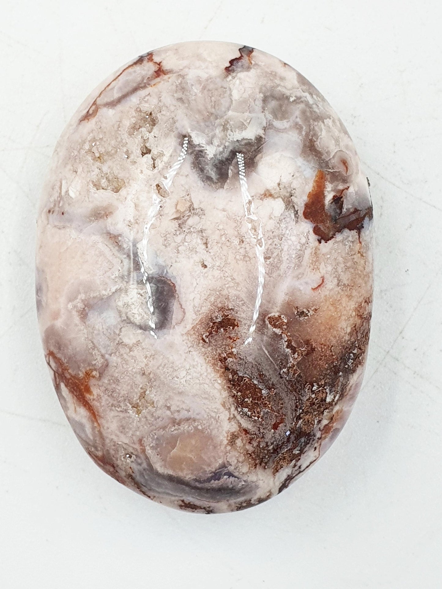 Beautiful Flower Agate (Sakura) Palms / Sakura Palms / Sakura Palmstone / Healing Palmstone / Meditation Palm / Reiki Crystal Palm - 55g