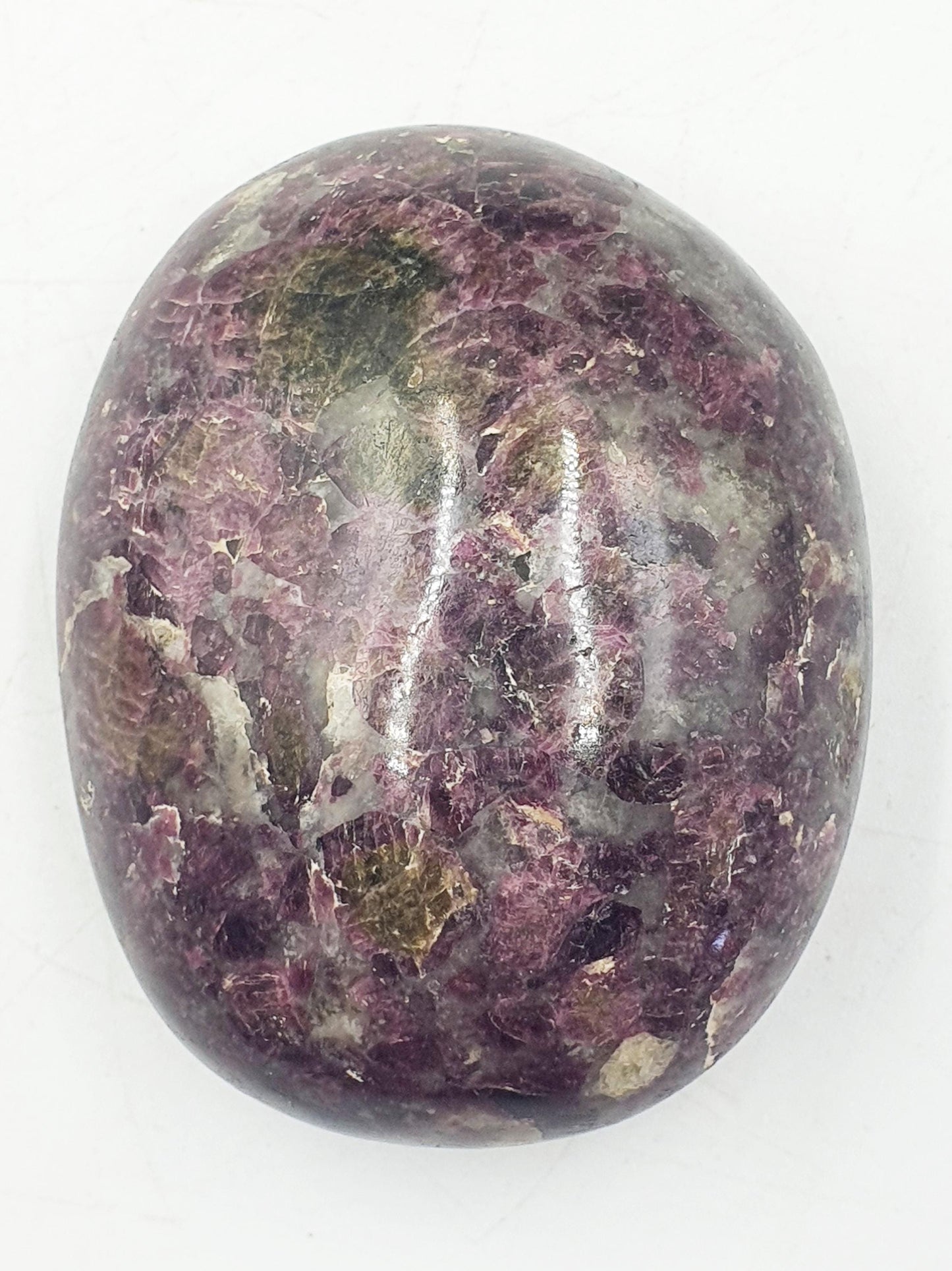 Beautiful Plum Tourmaline Palm / Plum Blossom Tourmaline Palm Stone / Pocket Stone / Meditation Palm - 145g