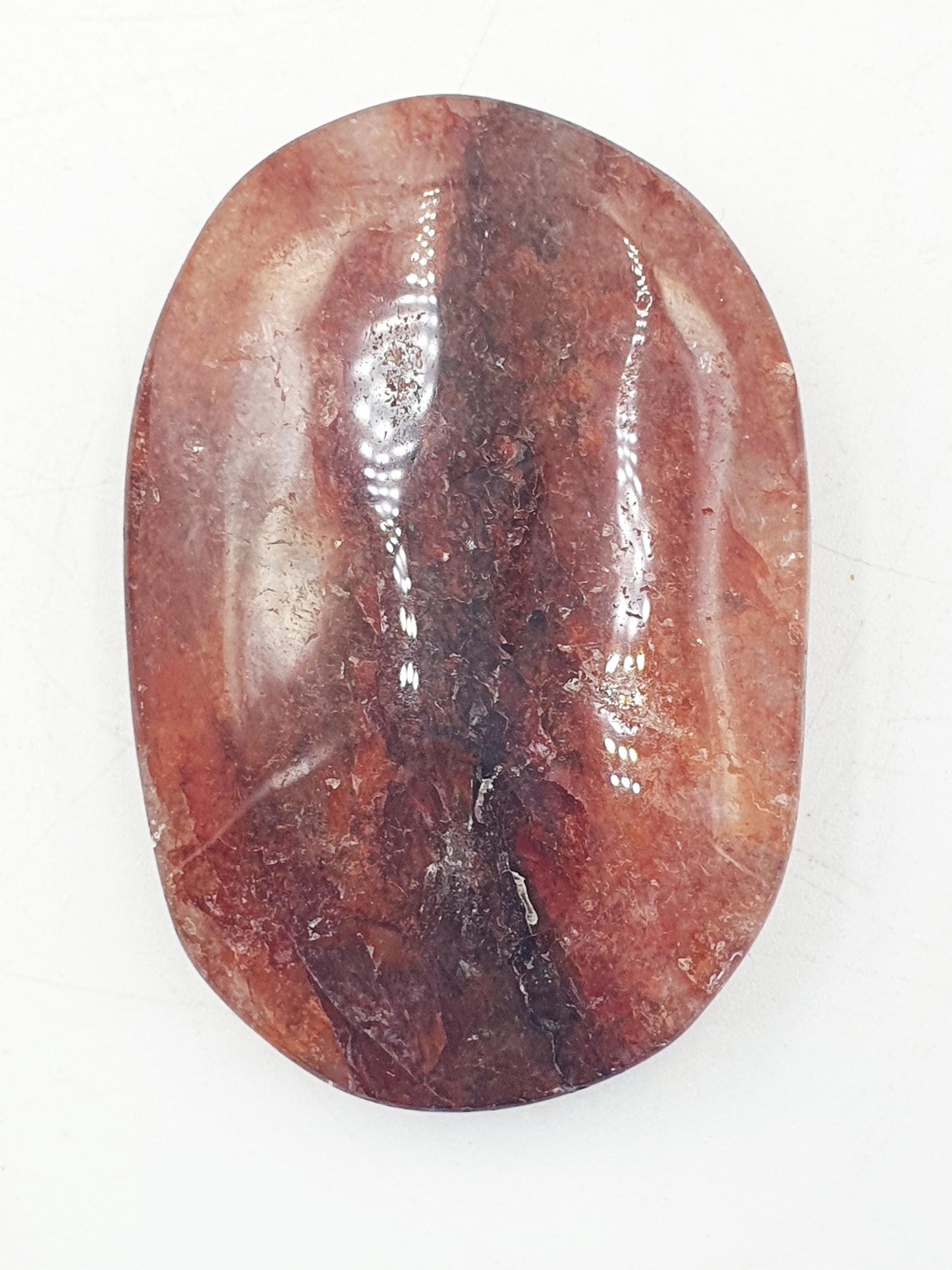 Beautiful Fire Quartz Palm / Hematoid Quartz Palm / Healing Palm Stone / Meditation Palm / Reiki Crystal Palm - 55g