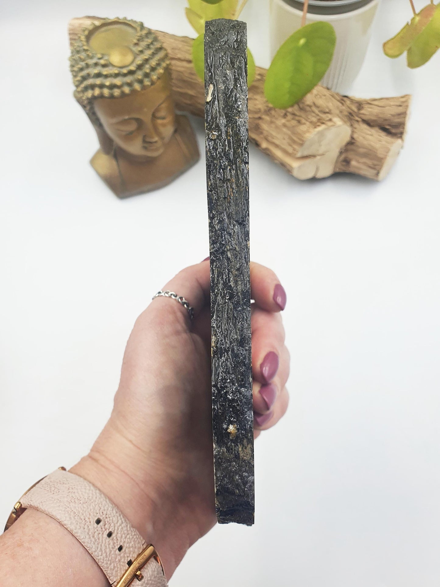 Rare Hypersthene Slice/ Hypersthene Slab / Rare Crystal Slice / Raw and polished Hypersthene / Large Hypersthene Slab - 675g