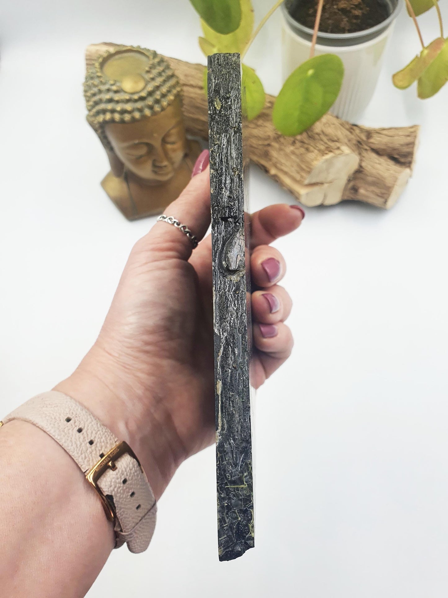 Rare Hypersthene Slice/ Hypersthene Slab / Rare Crystal Slice / Raw and polished Hypersthene / Large Hypersthene Slab - 675g