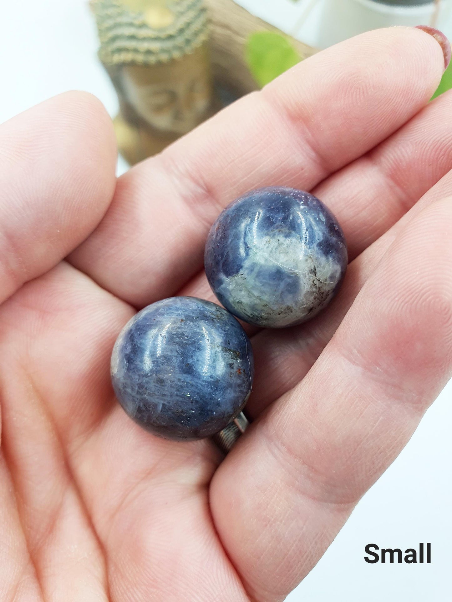 Beautiful Iolite Mini Spheres / Iolite Mini Crystal Ball / Collectors Mini Sphere / Rare Crystal Mini Sphere / Grid Crystal / Sparkly Iolite