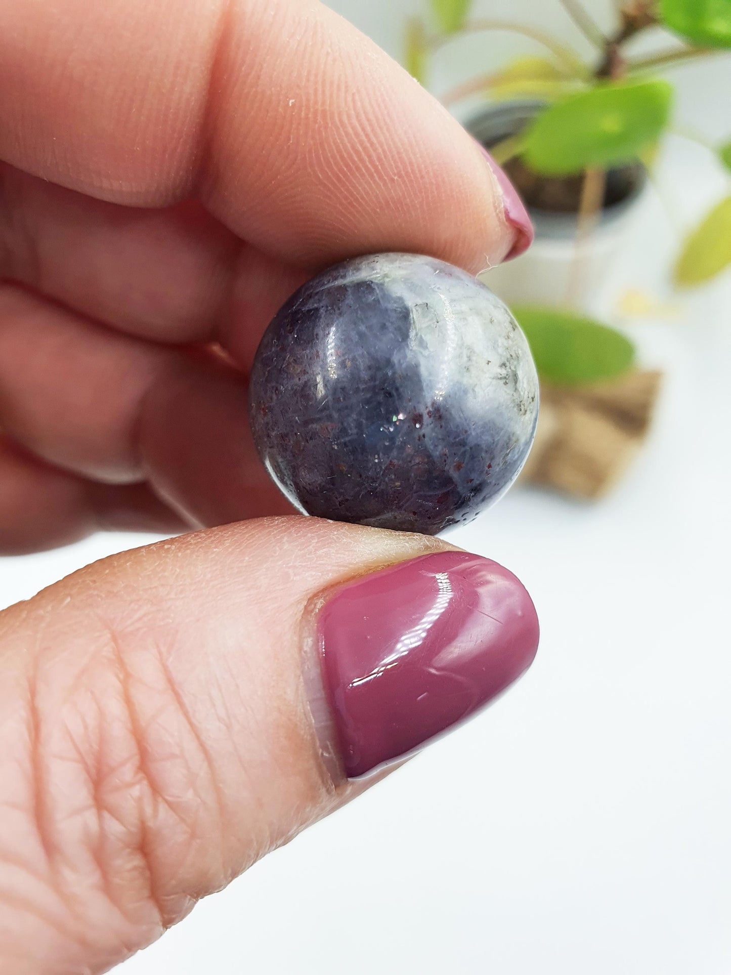 Beautiful Iolite Mini Spheres / Iolite Mini Crystal Ball / Collectors Mini Sphere / Rare Crystal Mini Sphere / Grid Crystal / Sparkly Iolite