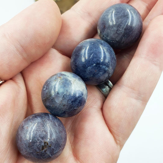 Beautiful Iolite Mini Spheres / Iolite Mini Crystal Ball / Collectors Mini Sphere / Rare Crystal Mini Sphere / Grid Crystal / Sparkly Iolite