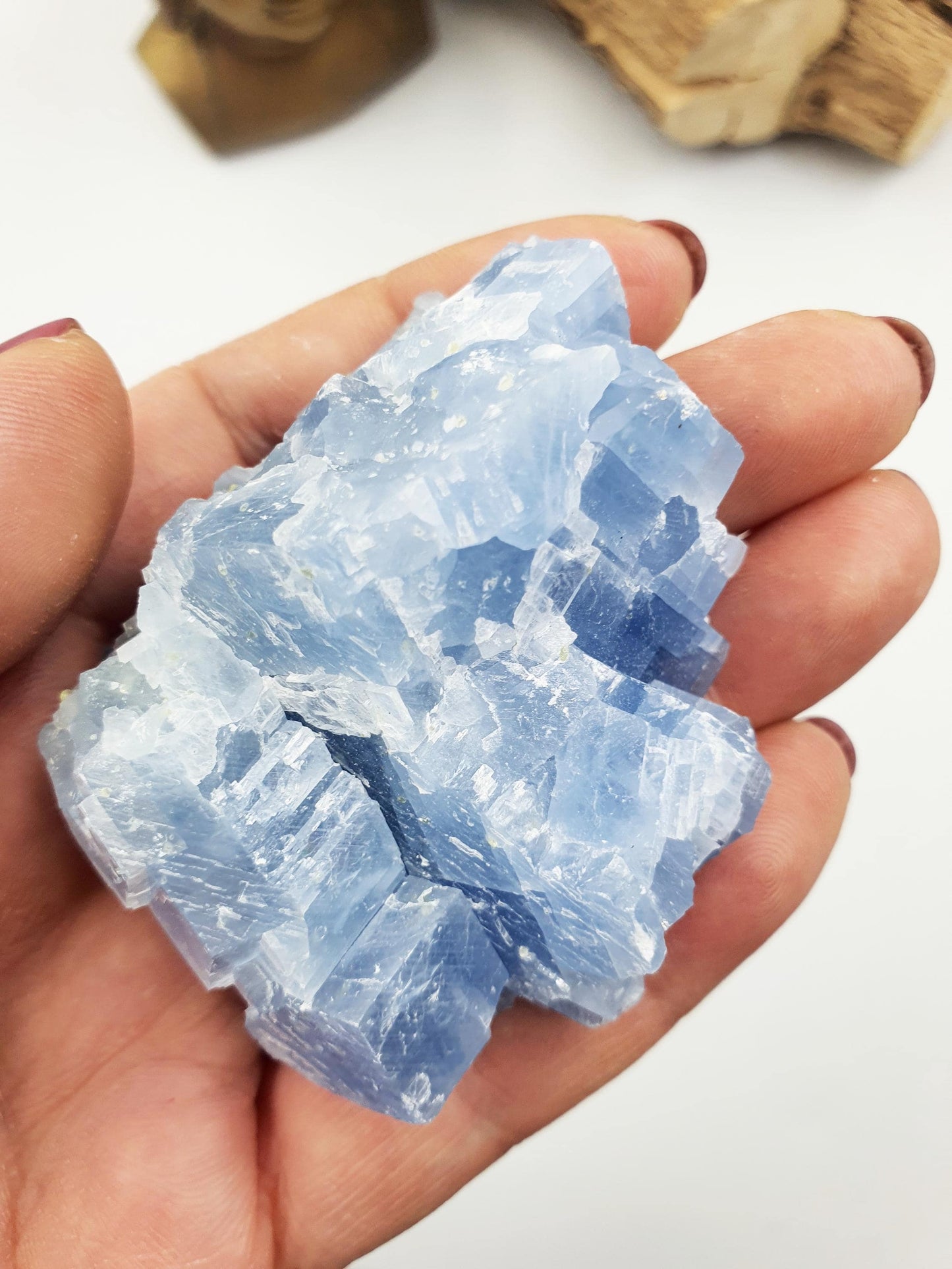 Stunning Raw Celestite / Raw Celestite Specimen / Sparkly Large Raw Celestite Piece / Celstite Chunk - 100g