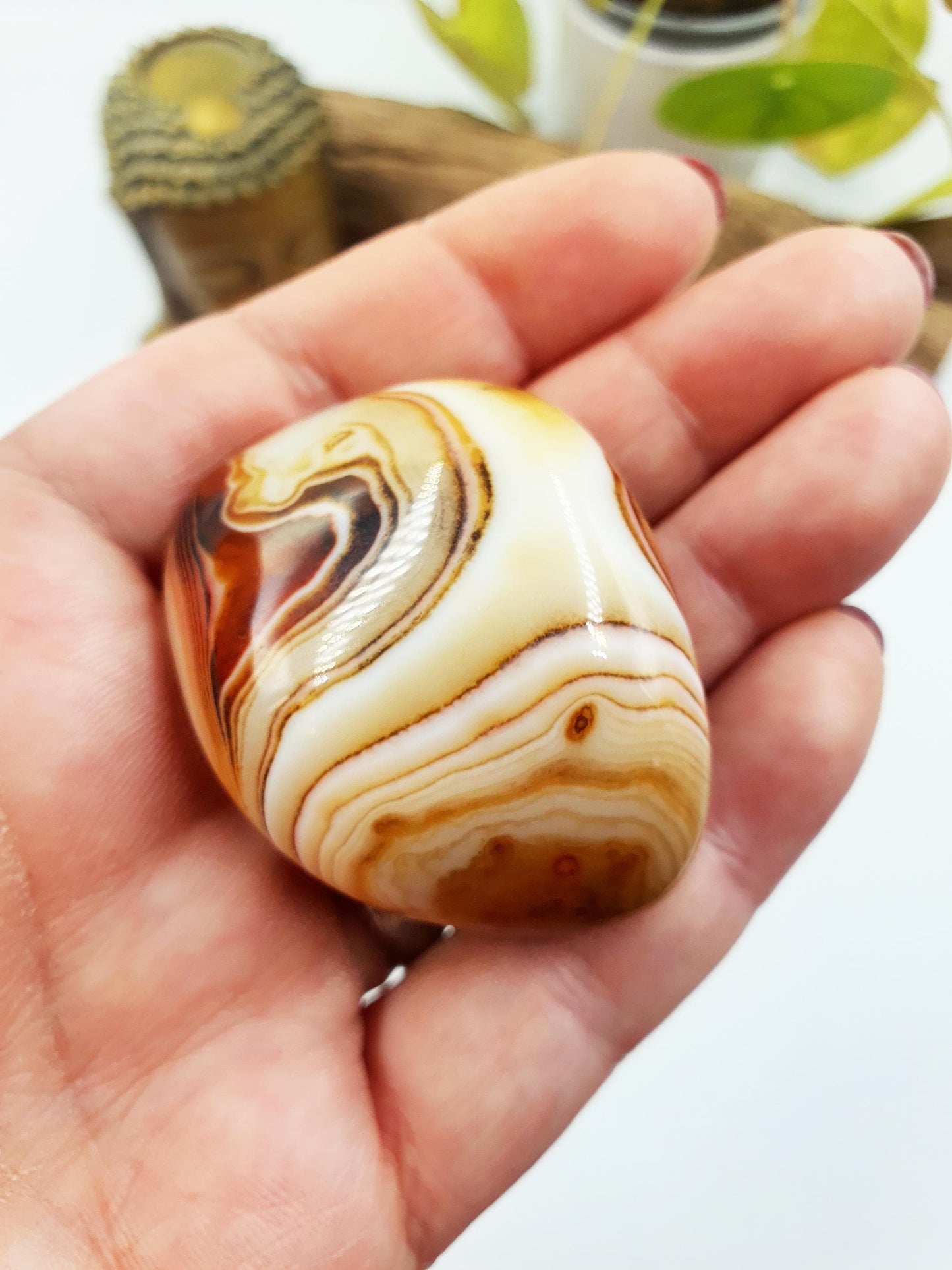 Stunning Sardonyx Palm / Sardonyx Palm Stone / Healing Palm / Meditation Palm / Reiki Crystal Palm - 60g