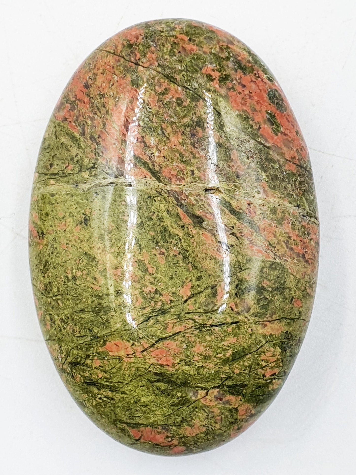 Unakite Palm / Unakite Palm Stone / Pocket Stone / Meditation Palm / Reiki Crystal Palm - 85g