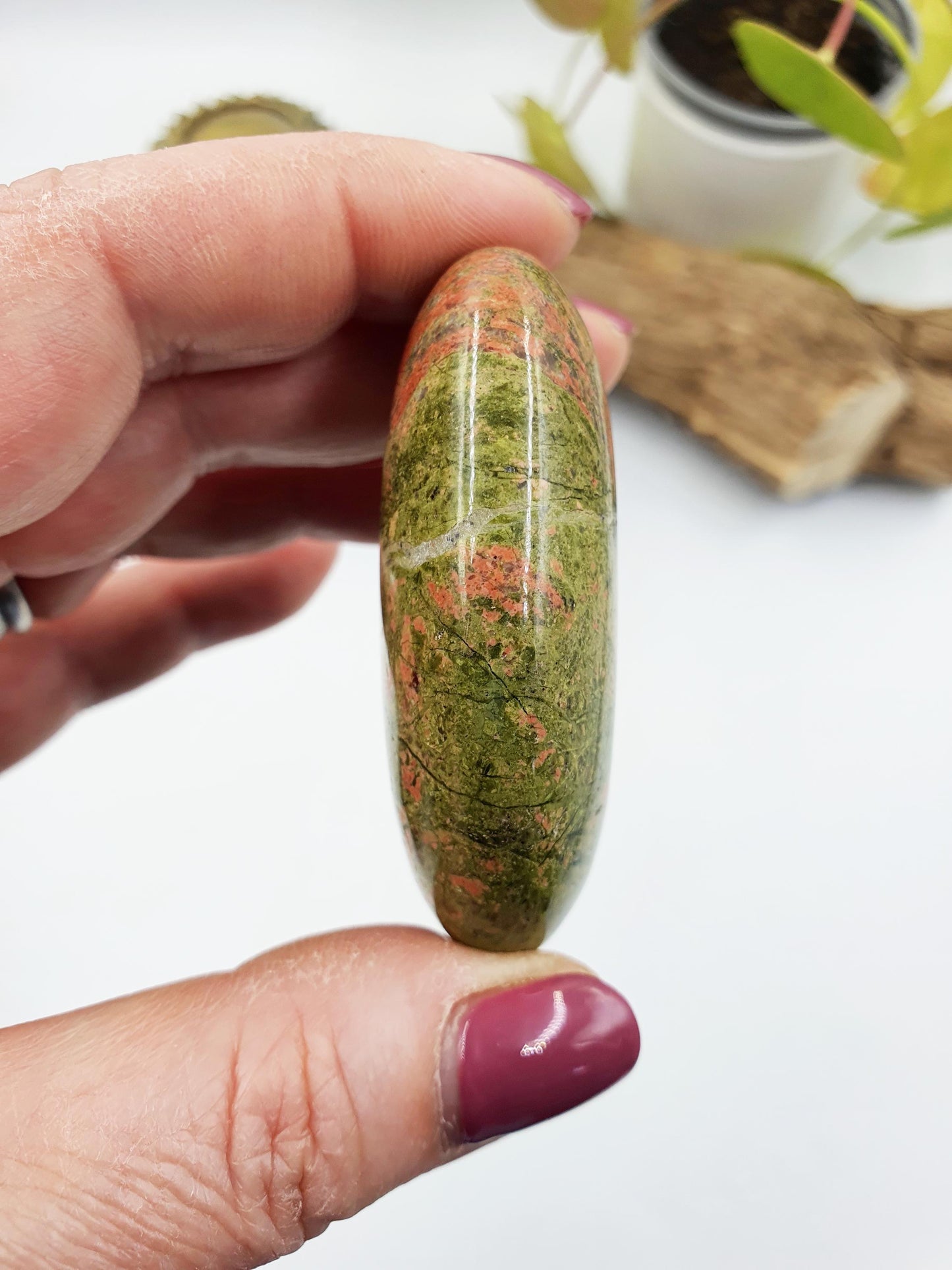 Unakite Palm / Unakite Palm Stone / Pocket Stone / Meditation Palm / Reiki Crystal Palm - 85g
