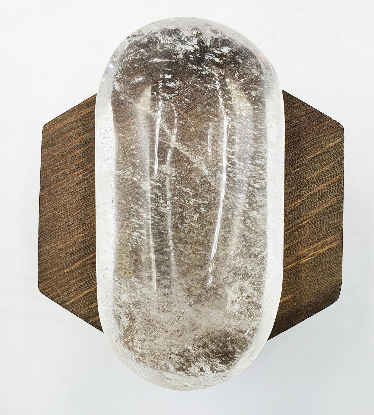 Large Beautiful Clear Quartz Palm/ Clear Quartz Palm Stone with unique inclusions / Meditation Palm / Reiki Crystal Palm - 185g