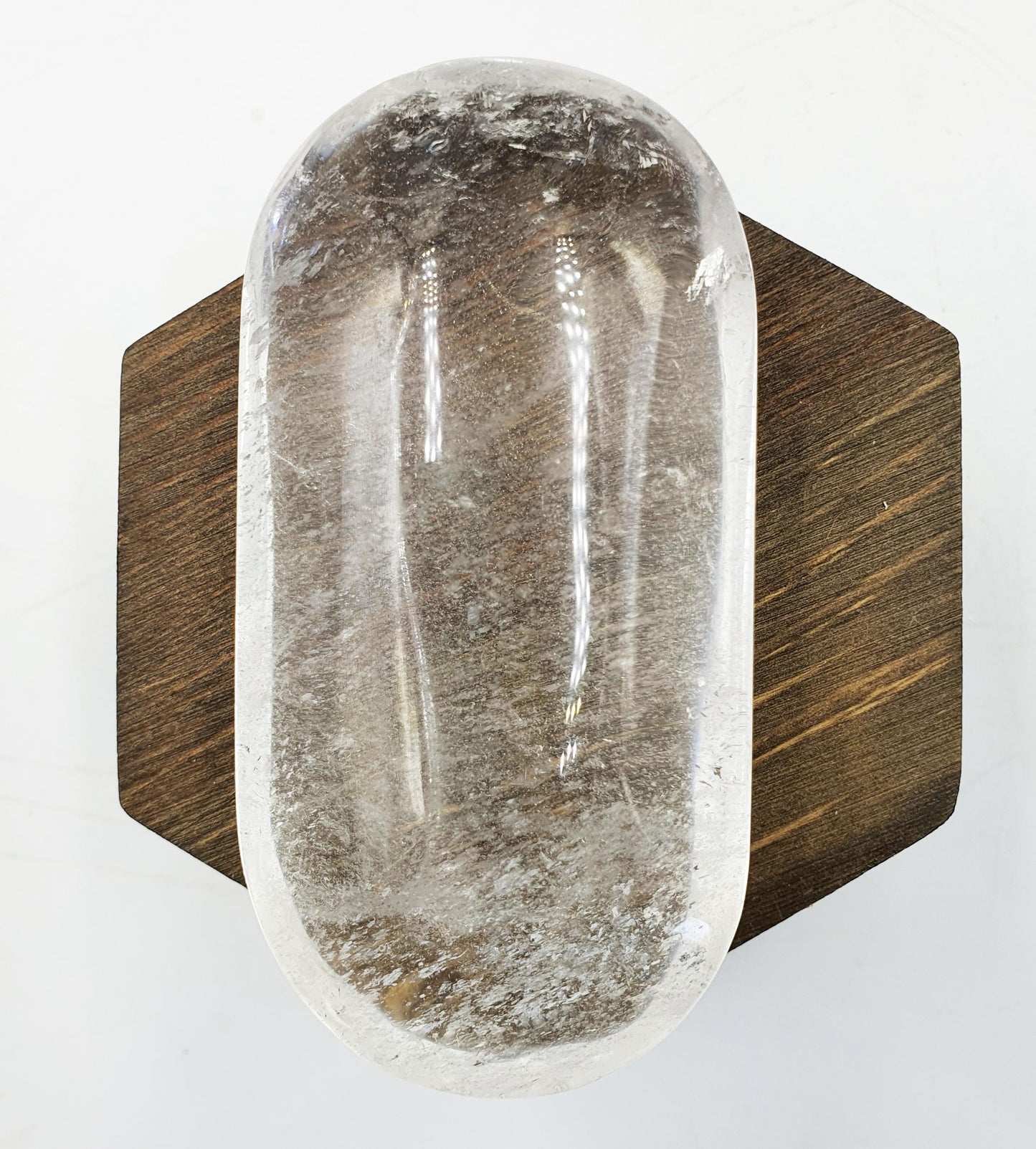 Large Beautiful Clear Quartz Palm/ Clear Quartz Palm Stone with unique inclusions / Meditation Palm / Reiki Crystal Palm - 185g