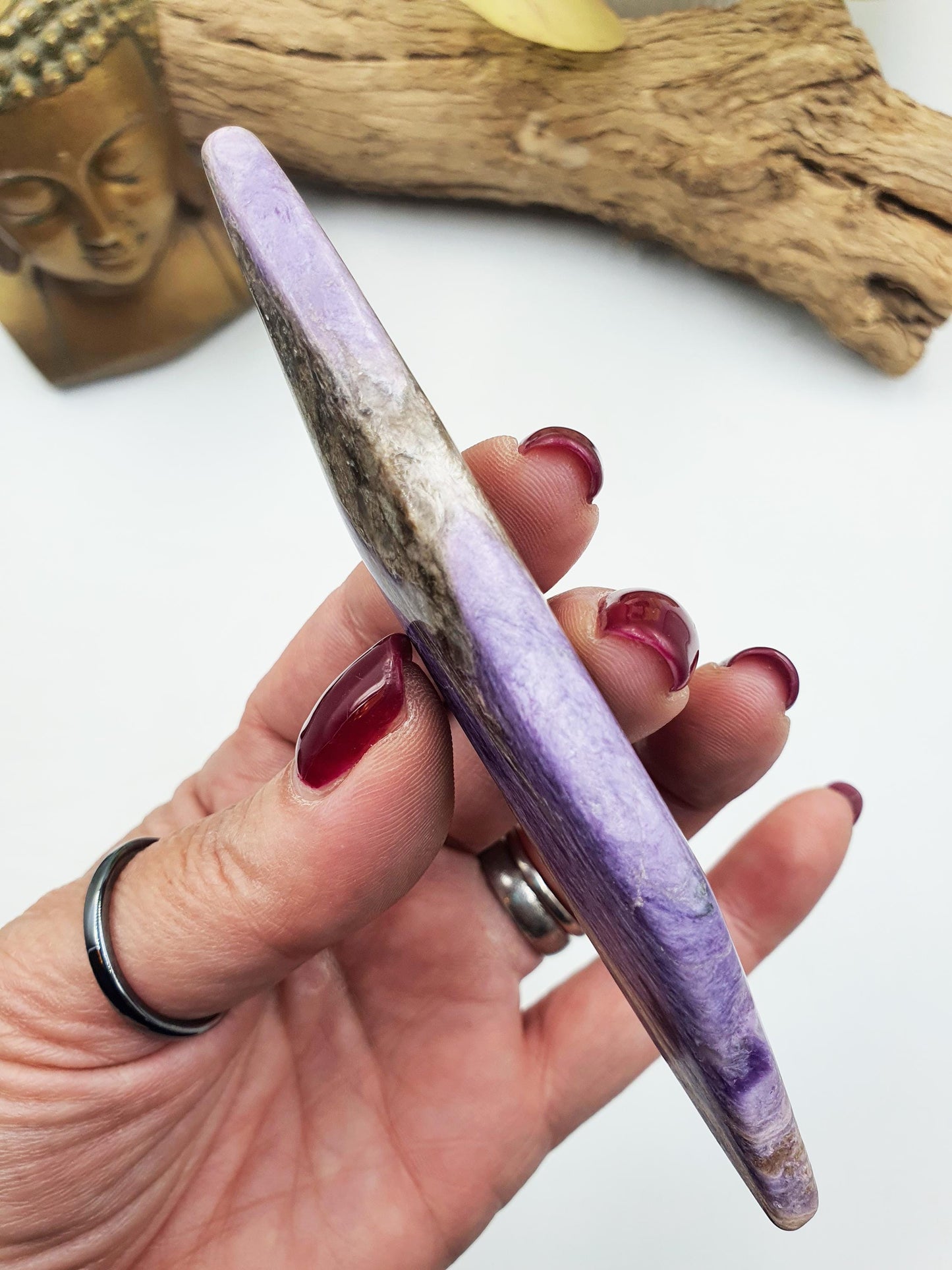Gorgeous Charoite Freeform / Charoite Palm Stone / Charoite Carving / Charoite Shard / Collectors Crystal - 50g