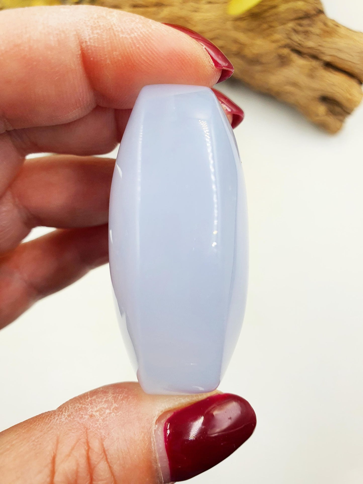 Beautiful Blue Chalcedony Palm/ Chalcedony Palm Stone / Meditation Palm / Reiki Crystal Palm - 75g