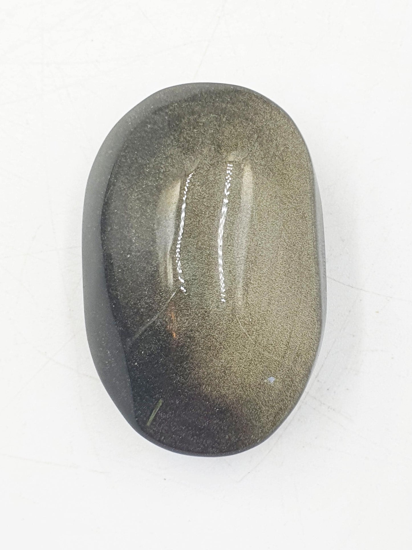 Gold Sheen Obsidian Palm / Golden Sheen Obsidian Palm Stone / Gold Obsidian Palm / Pocket Crystal / Meditation Palm - 60g