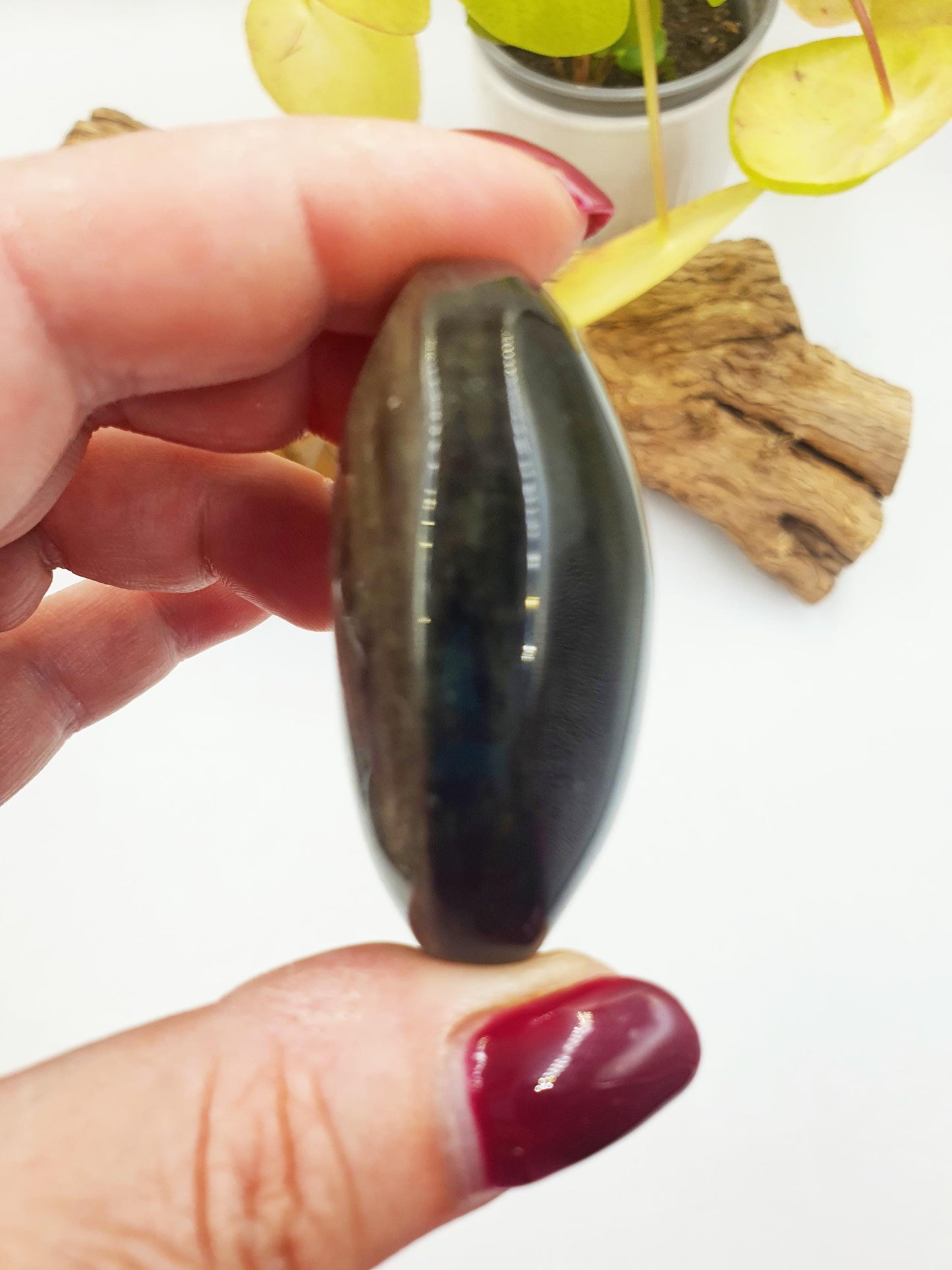 Gold Sheen Obsidian Palm / Golden Sheen Obsidian Palm Stone / Gold Obsidian Palm / Pocket Crystal / Meditation Palm - 60g